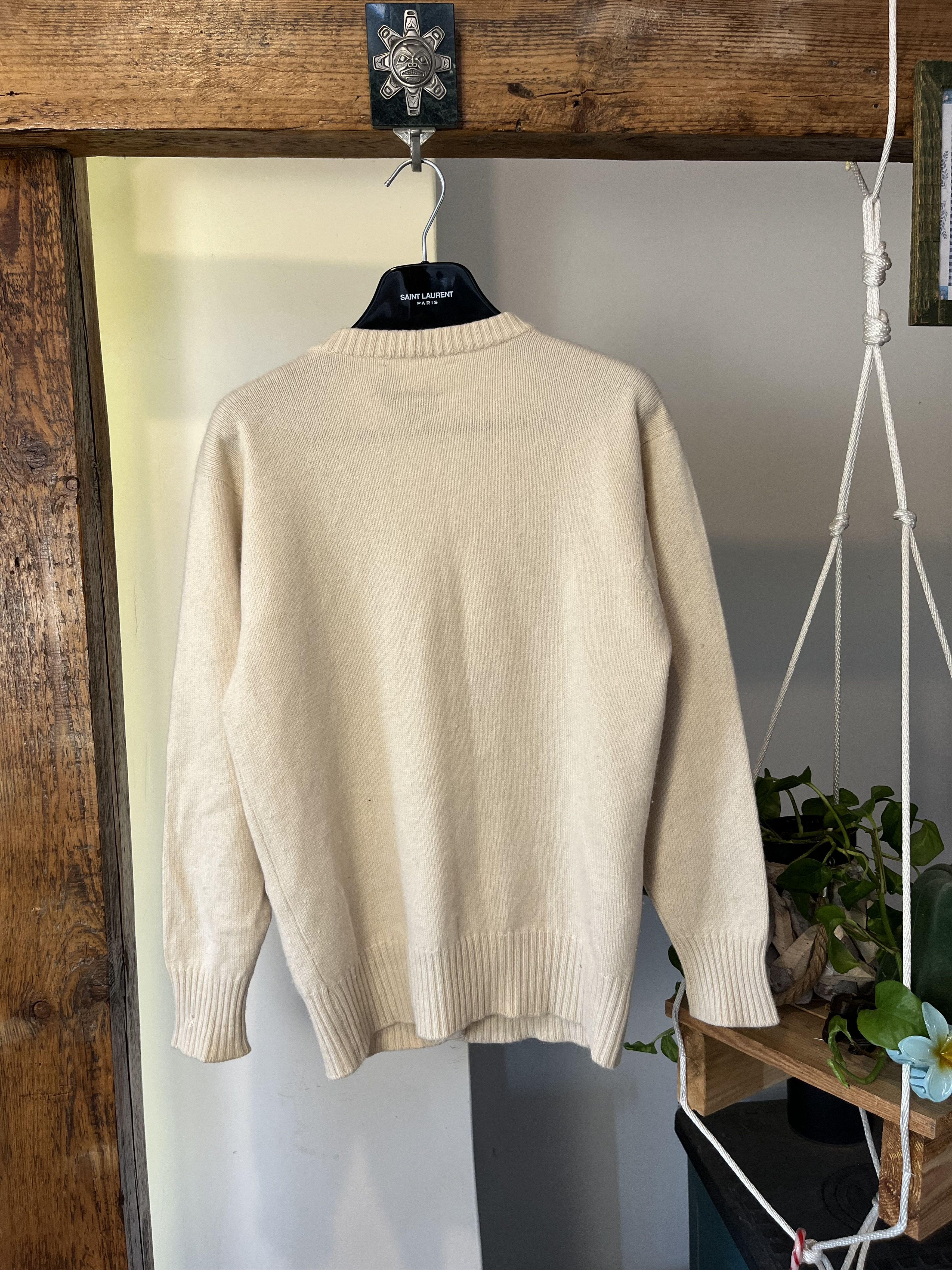 Ballantyne × Vintage 70s Ballantyne Pure Cashmere Beige Cardigan Size M / US 6-8 / IT 42-44 - 2 Thumbnail
