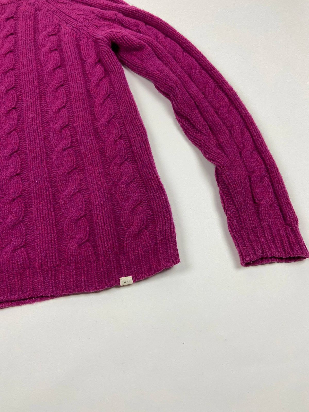 Acne Studios Acne Cable Knit Sweater Pink Lambswool Chunky CrewneckJumper Size XL / US 12-14 / IT 48-50 - 6 Thumbnail