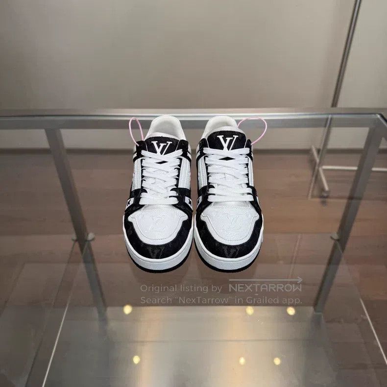 Louis Vuitton Louis Vuitton Trainer Black and White Denim shoes Size US 6 / IT 36 - 2 Thumbnail