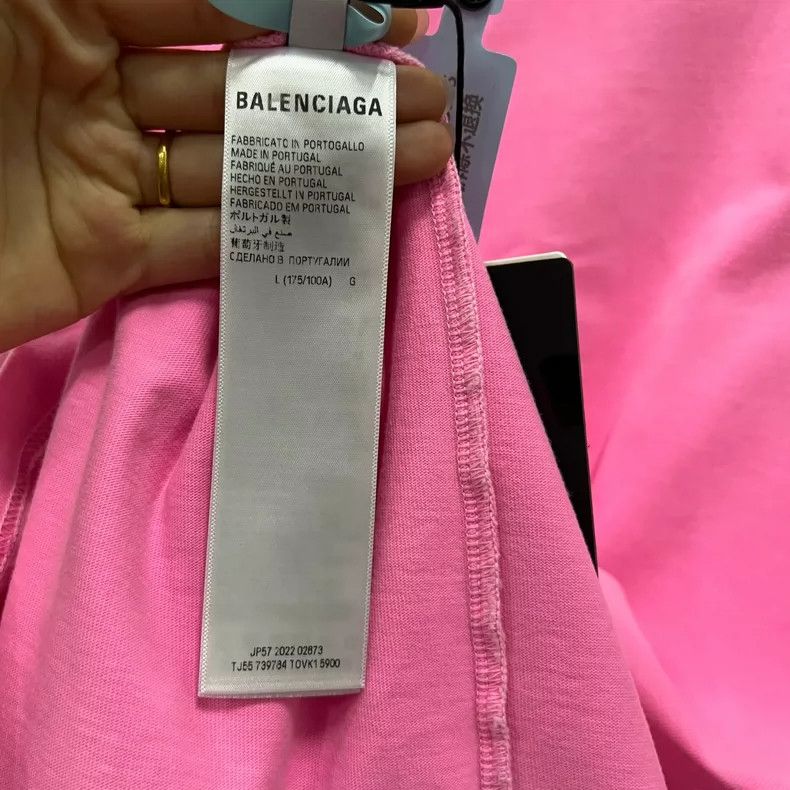 Balenciaga Balenciaga Pink large logo print short-sleeved Size US L / EU 52-54 / 3 - 4 Thumbnail
