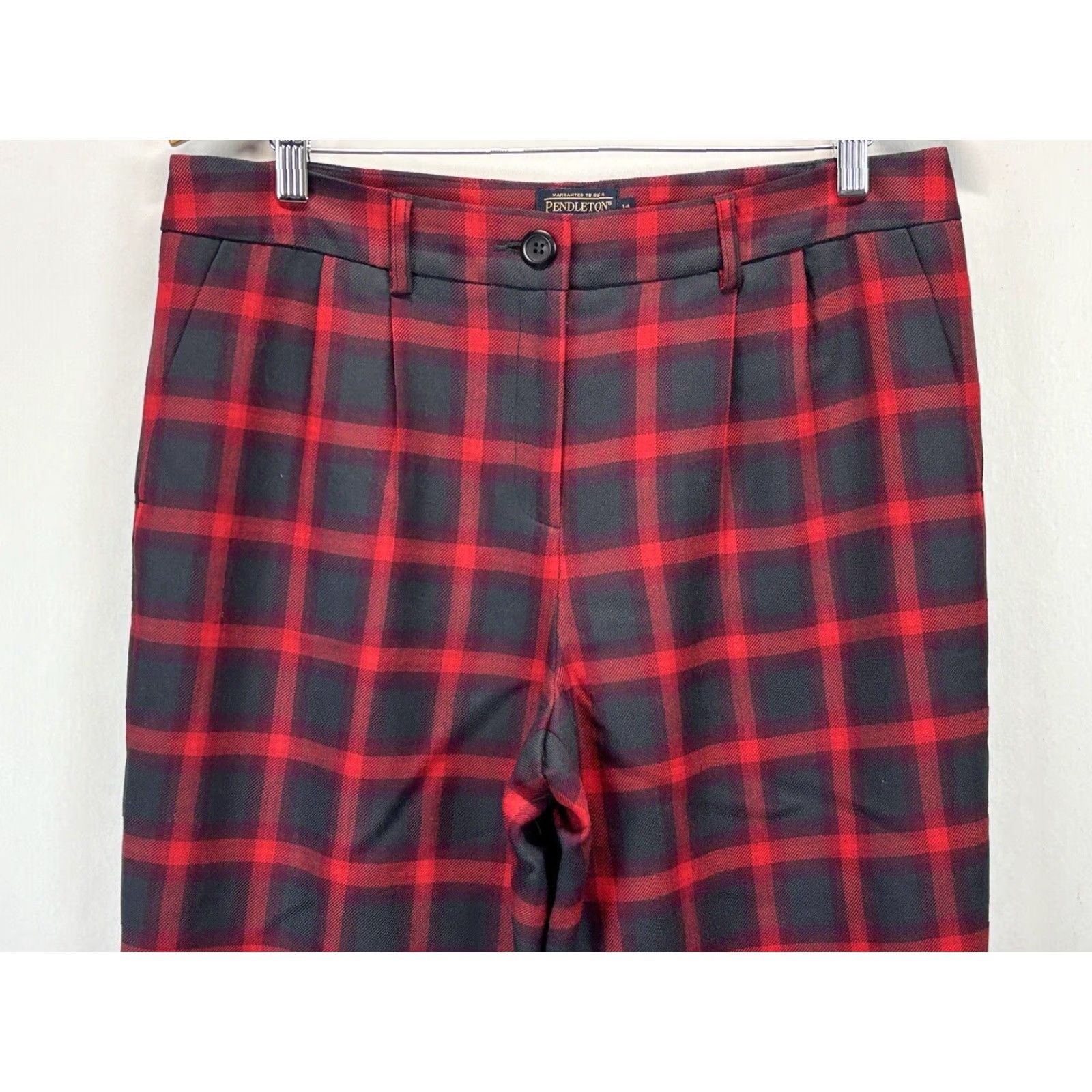 Pendleton PENDLETON Virgin Wool Dress Pants Size 14 Women’s Tapered Plaid Lined Red Green Multicolor Size 36" / US 14 / IT 50 - 2 Thumbnail
