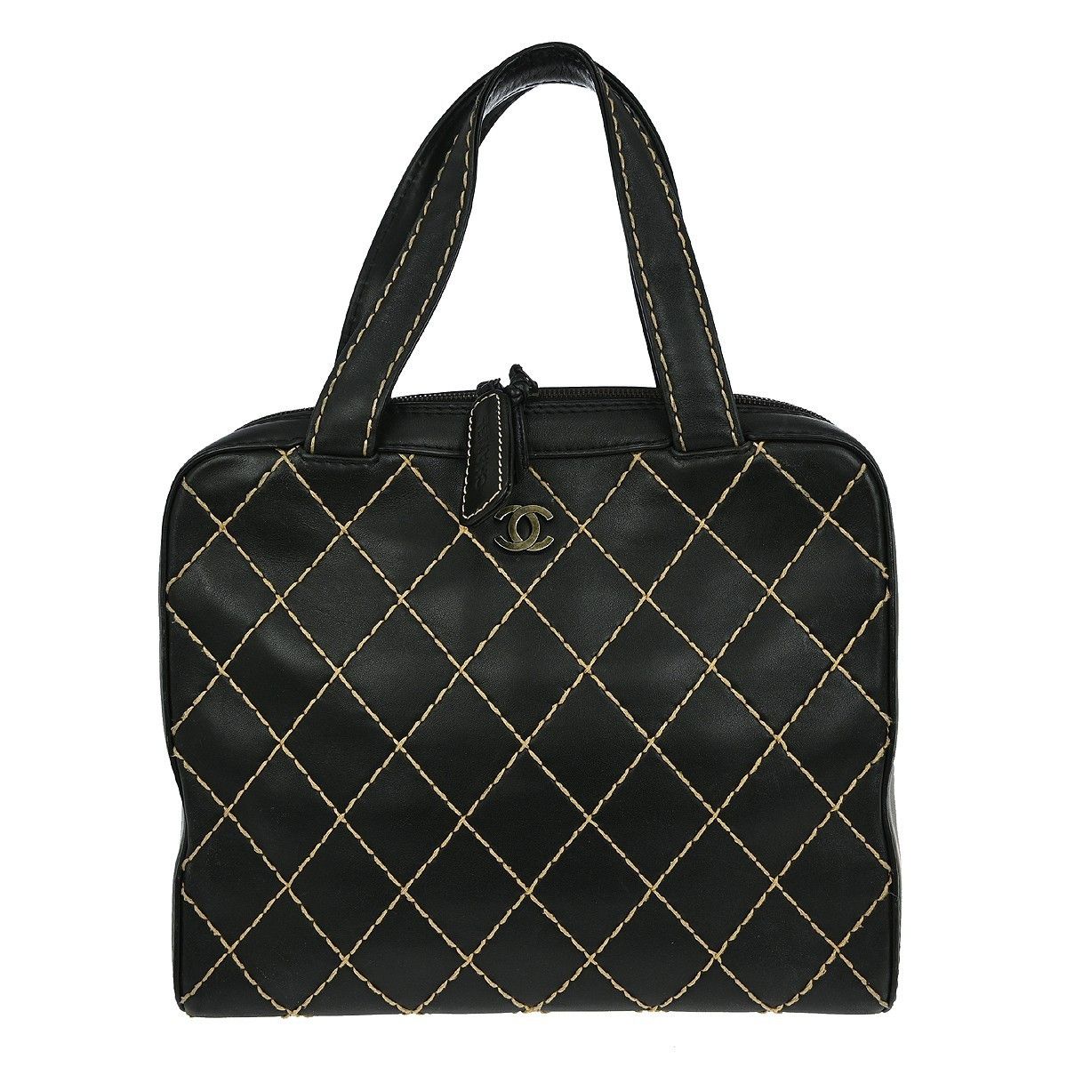 Chanel Chanel Surpique Zip Around Satchel Quilted Leather Size ONE SIZE - 1 Thumbnail