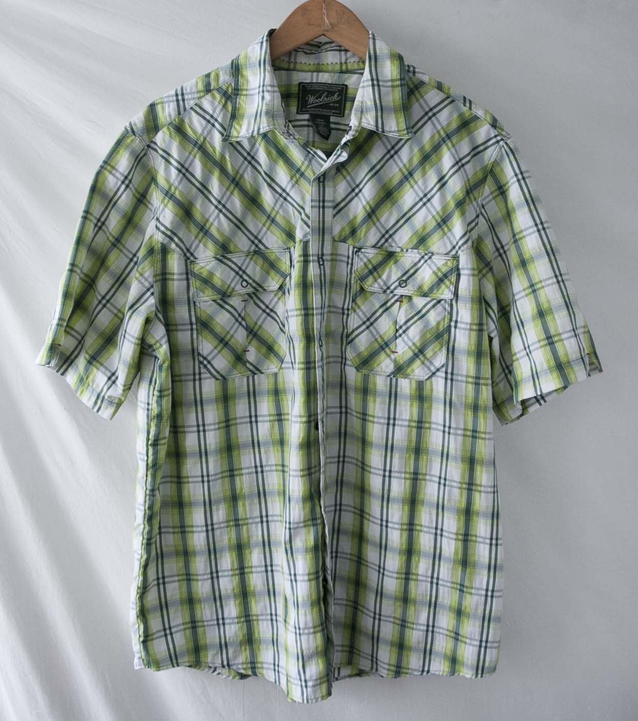 Woolrich Woolen Mills Woolrich Shirt Short Sleeve Polyester / Nylon Size L Green Size US L / EU 52-54 / 3 - 2 Thumbnail