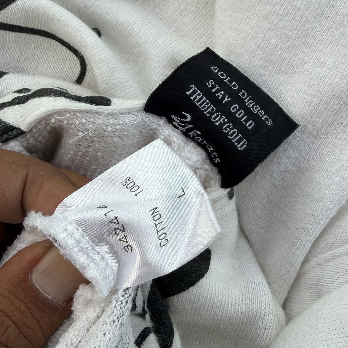 Japanese Brand 24 Karats Hoodie Set White Tribal Streetwear Shorts Set Size US L / EU 52-54 / 3 - 17 Thumbnail