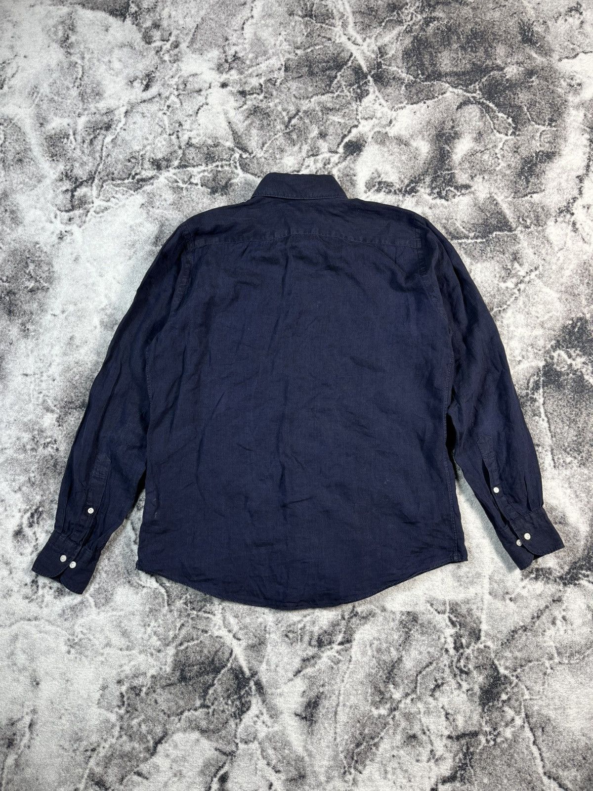 Suitsupply Suitsupply Linen Shirt Navy Slim Fit 39/40 Casual Size US M / EU 48-50 / 2 - 9 Thumbnail