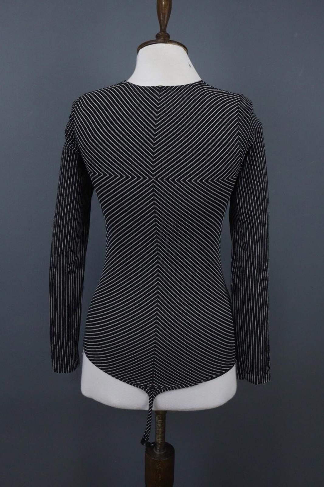 The Unbranded Brand Bodysuit Black Striped Nylon Tummy Control Size S Size ONE SIZE - 7 Thumbnail