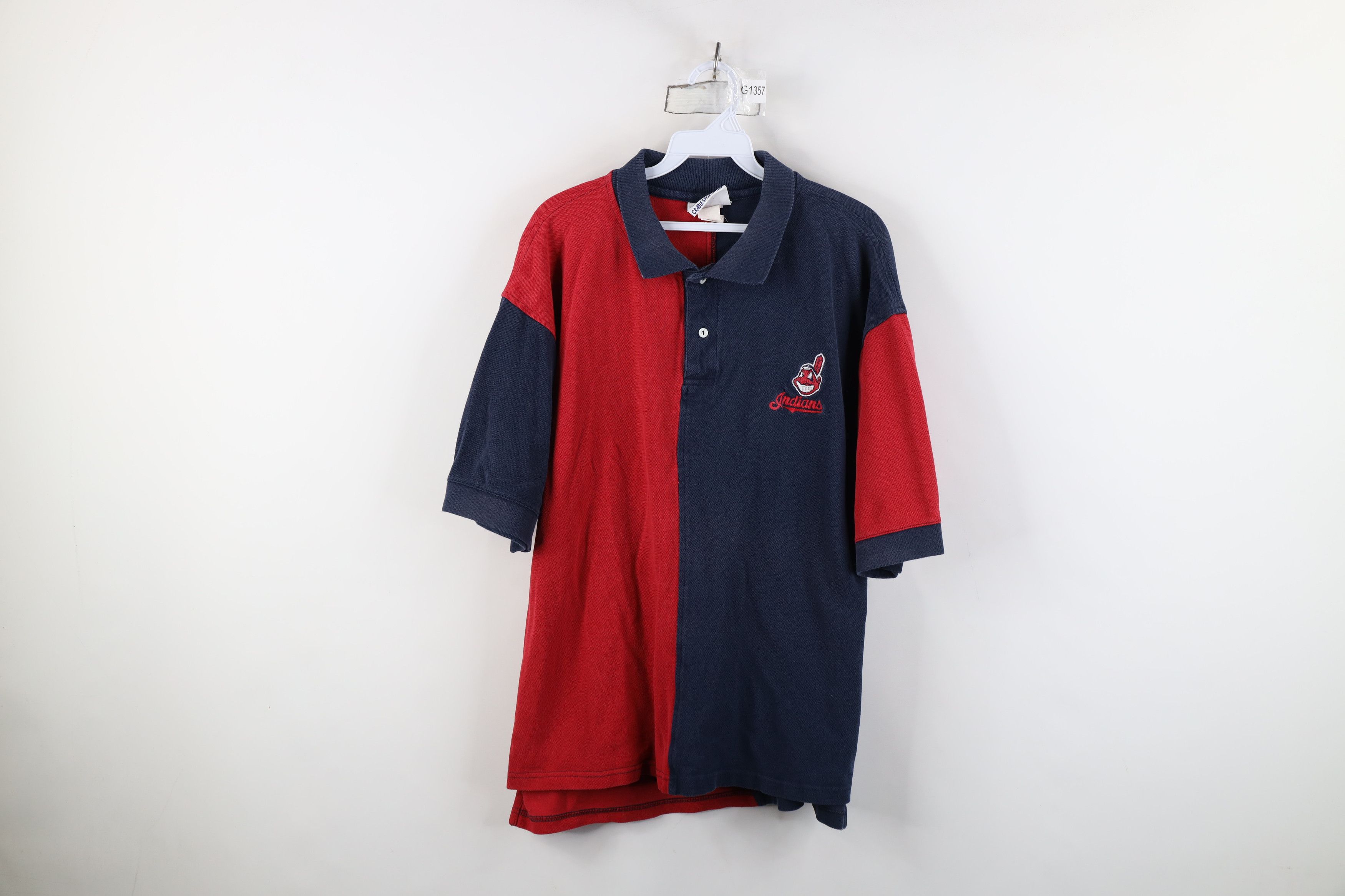 Vintage Vintage 90s Wahoo Cleveland Indians Baseball Polo Shirt Size US L / EU 52-54 / 3 - 1 Thumbnail