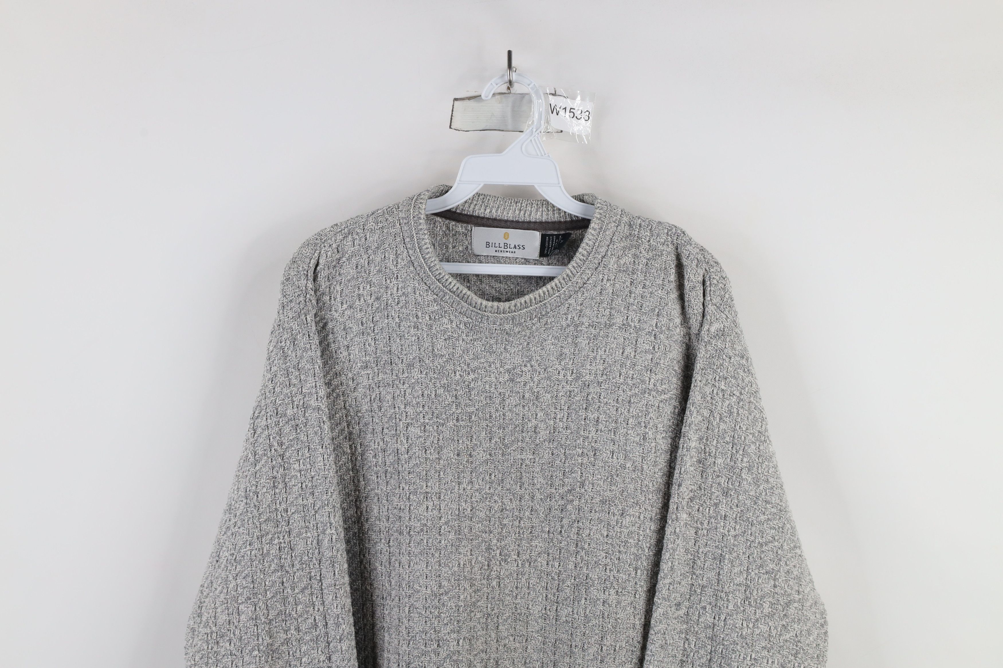 Vintage Vintage 90s Streetwear Framed Textured Knit Sweater Gray Size US M / EU 48-50 / 2 - 2 Thumbnail