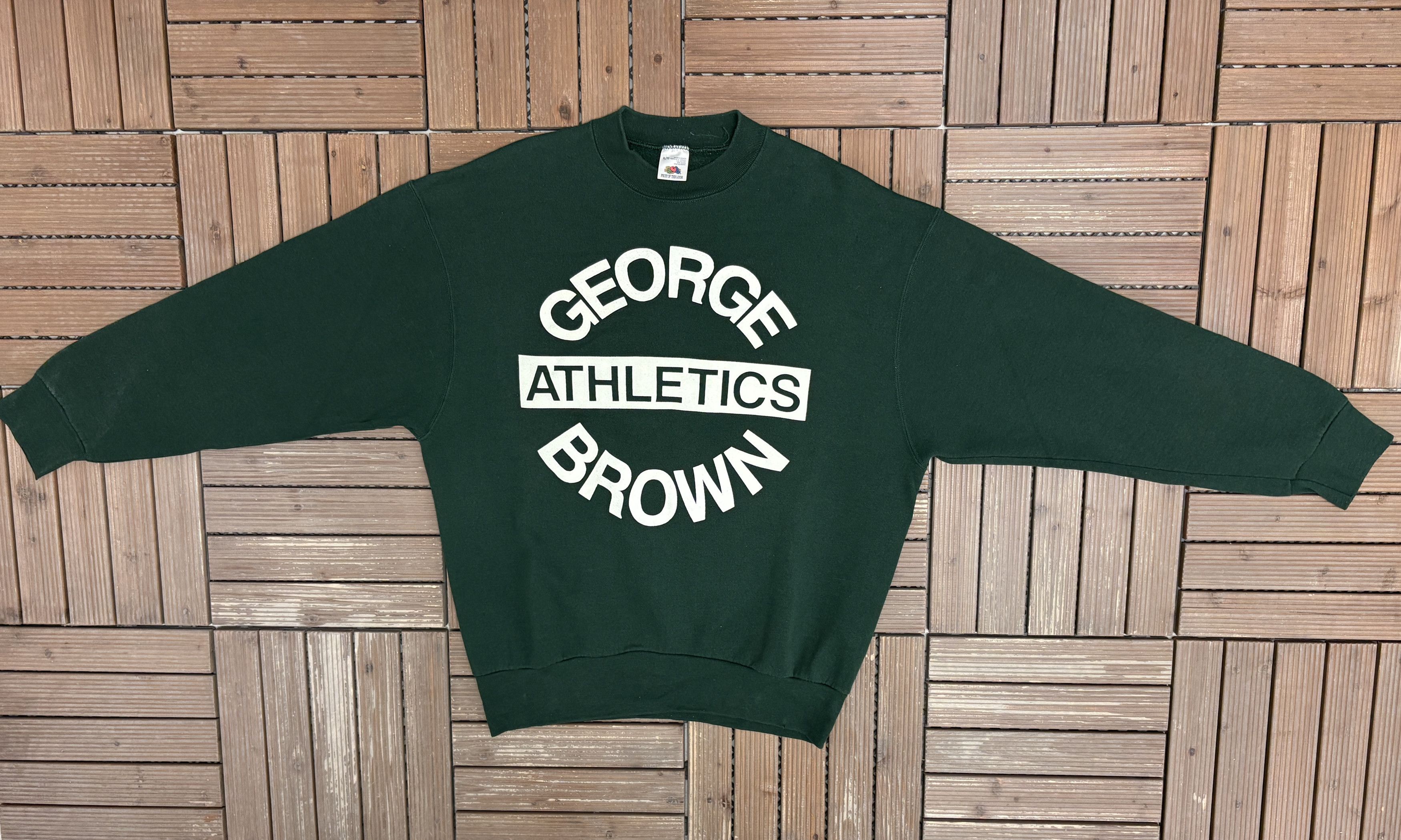 Vintage George Brown Huskies Athletics Vintage Green Crewneck Size US XL / EU 56 / 4 - 5 Thumbnail