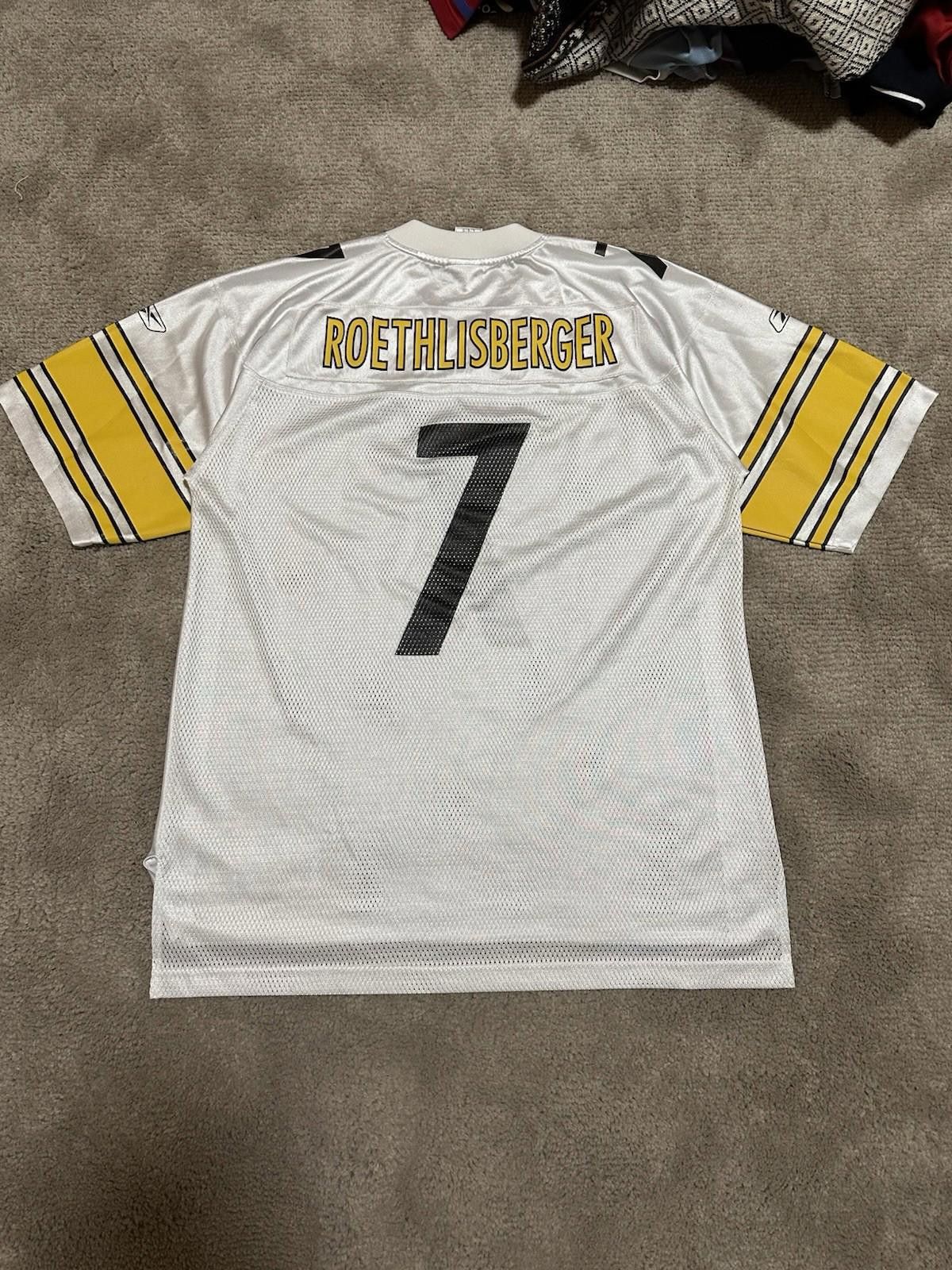 Reebok Authentic Reebok Steelers Roethlisberger #7 White Jersey Size US L / EU 52-54 / 3 - 6 Thumbnail