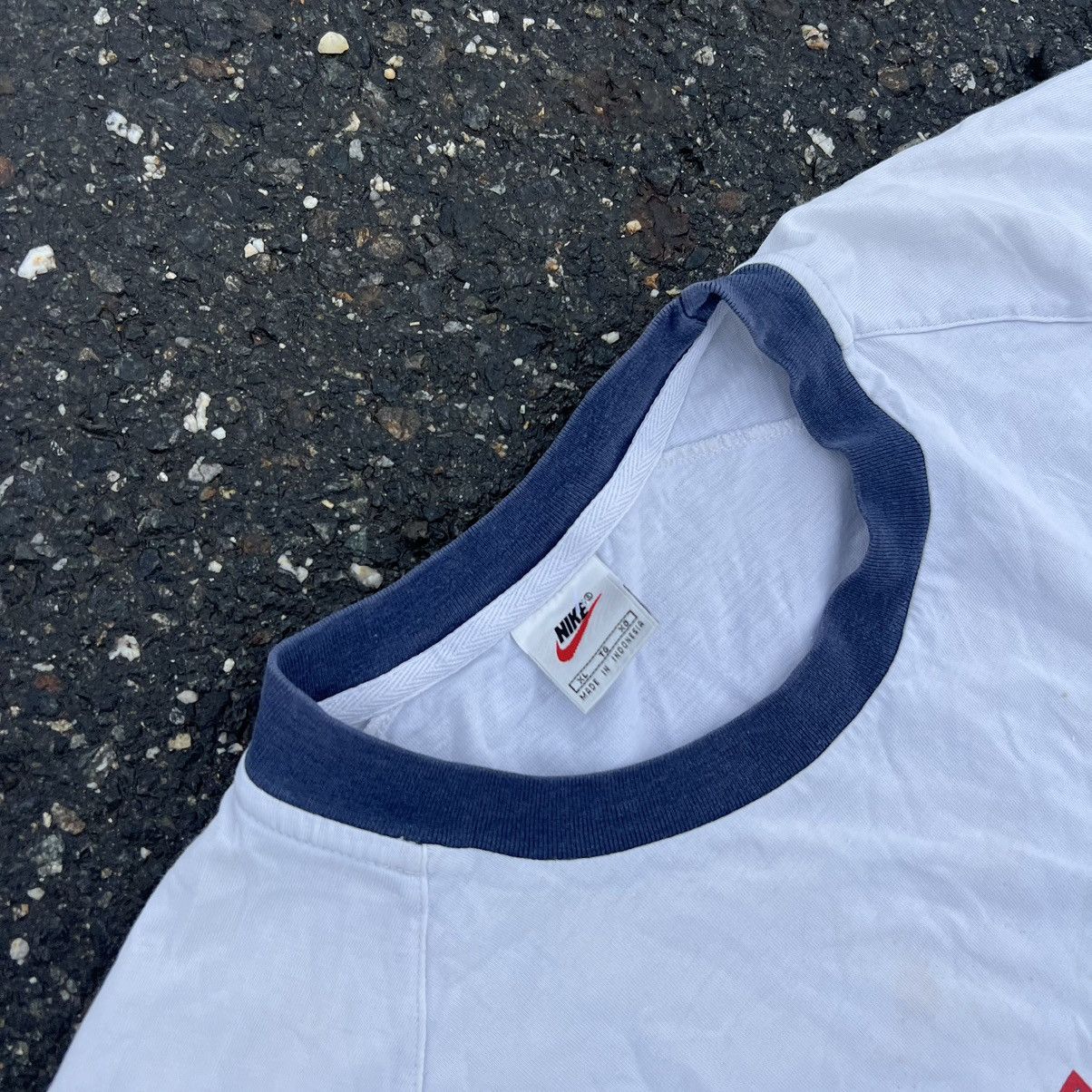 Nike × Vintage 90s Nike Central Swoosh Vintage Y2K Retro Tee T-Shirt Size US XL / EU 56 / 4 - 3 Thumbnail
