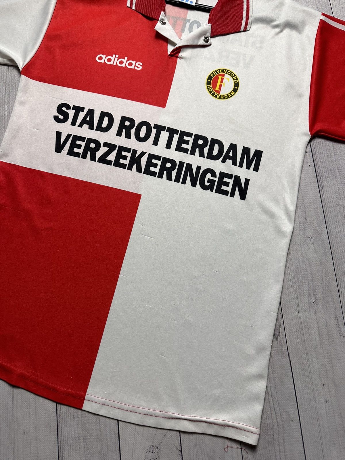 Vintage Vintage Adidas Feyenoord Rotterdam soccer jersey rare M/L Size US L / EU 52-54 / 3 - 3 Thumbnail