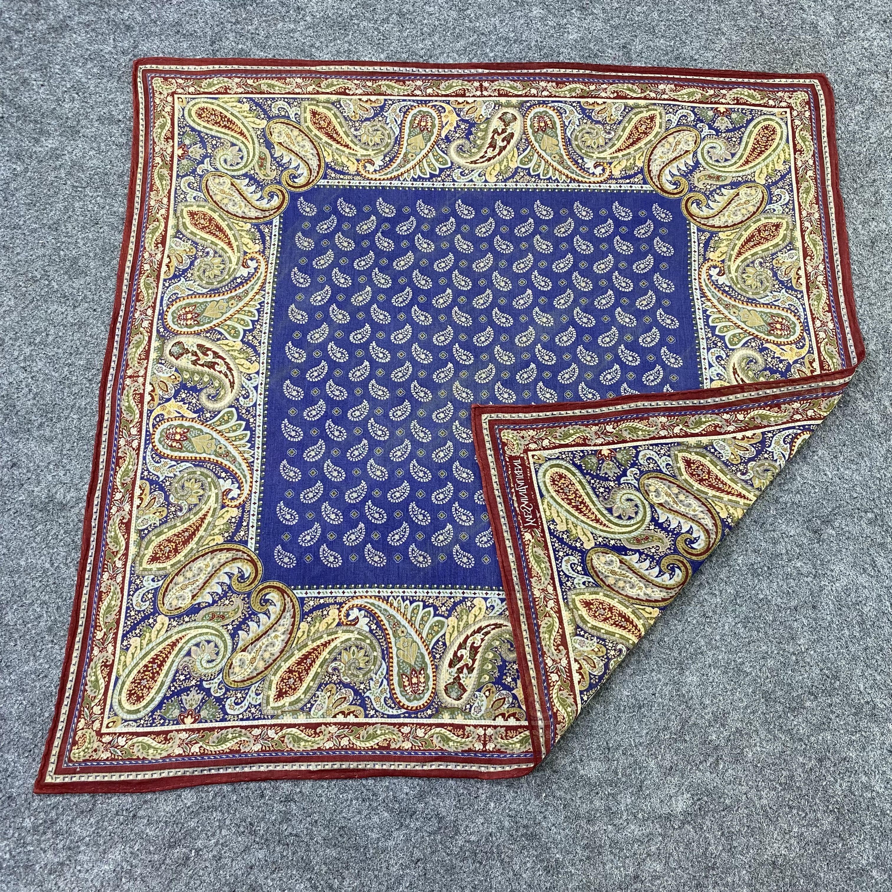 Yves Saint Laurent Yves Saint Laurent Handkerchief Neckerchief Bandana-B1770 Size ONE SIZE - 5 Thumbnail