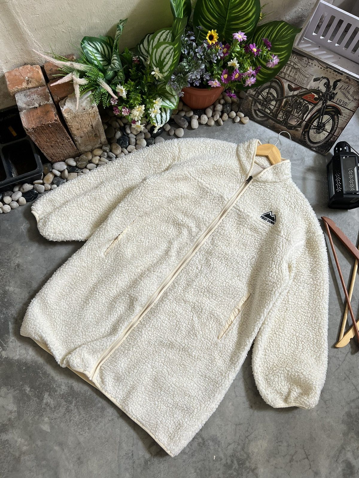 Japanese Brand × Vintage Steals🖤 First Down Deep Pile Quilted Sherpa Long Jacket Size US XXL / EU 58 / 5 - 4 Thumbnail