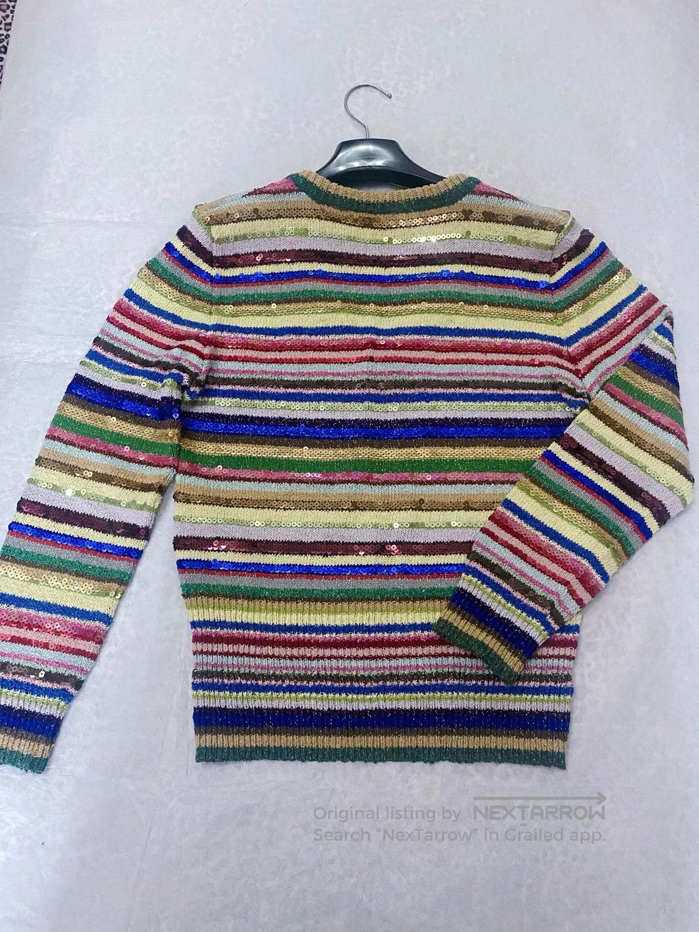 Saint Laurent Paris Saint Laurent Striped Sequin Sweater. Size S / US 4 / IT 40 - 2 Thumbnail