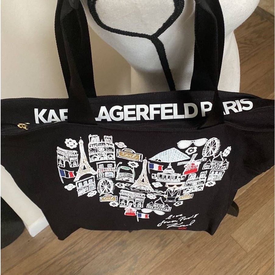 Karl Lagerfeld Karl Lagerfeld Paris Double Strap Canvas Tote Bag Size ONE SIZE - 2 Thumbnail