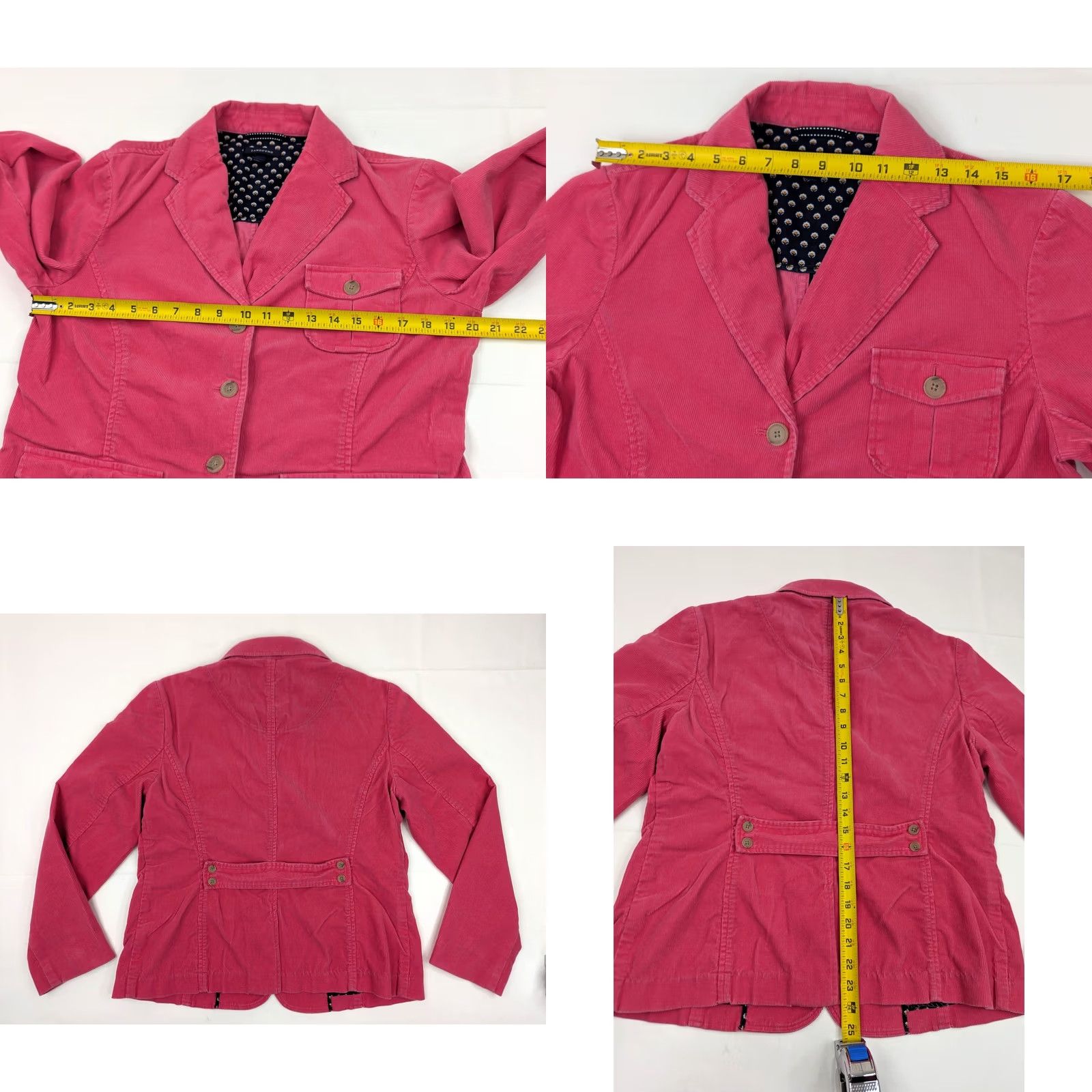 Lands' End Lands' End Pink Trucker Corduroy Coat Jacket Women 14 Button Cotton Coat Corduroy Long Sleeve Casual Size XL / US 12-14 / IT 48-50 - 8 Thumbnail