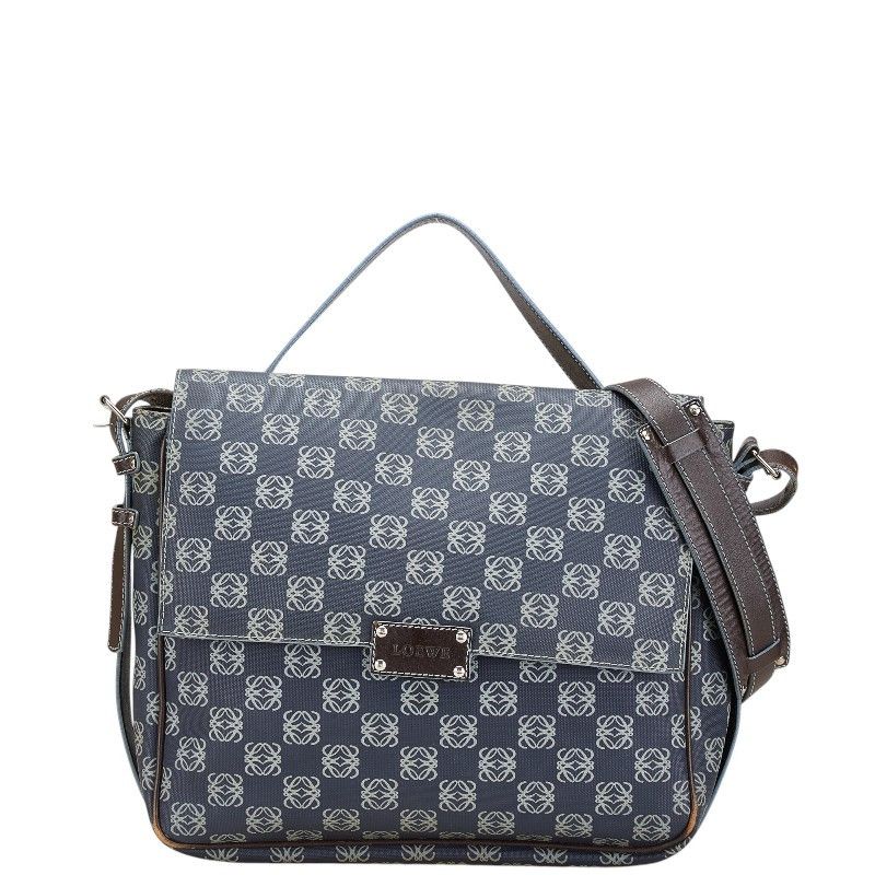 Loewe Loewe Anagram Pvc Leather Shoulder Bag Leather Crossbody Bag in Blue, Women's
