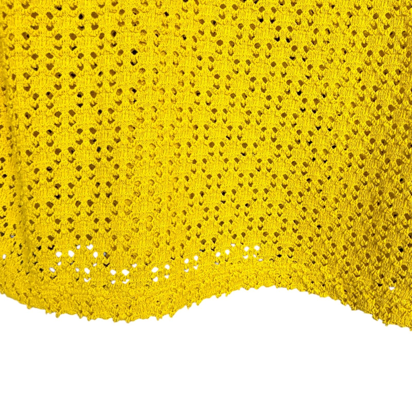 Madewell Madewell Women's Small Yellow Knit Flutter Sleeve Blouse Size S / US 4 / IT 40 - 6 Thumbnail