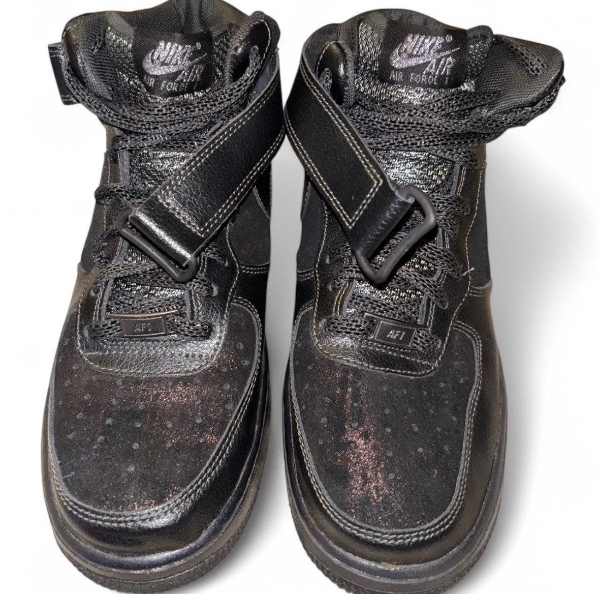 Nike Custom Sparkly Black Mid Air Force Ones Size US 9 / IT 39 - 5 Thumbnail