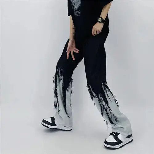 Patchwork jeans with elastic