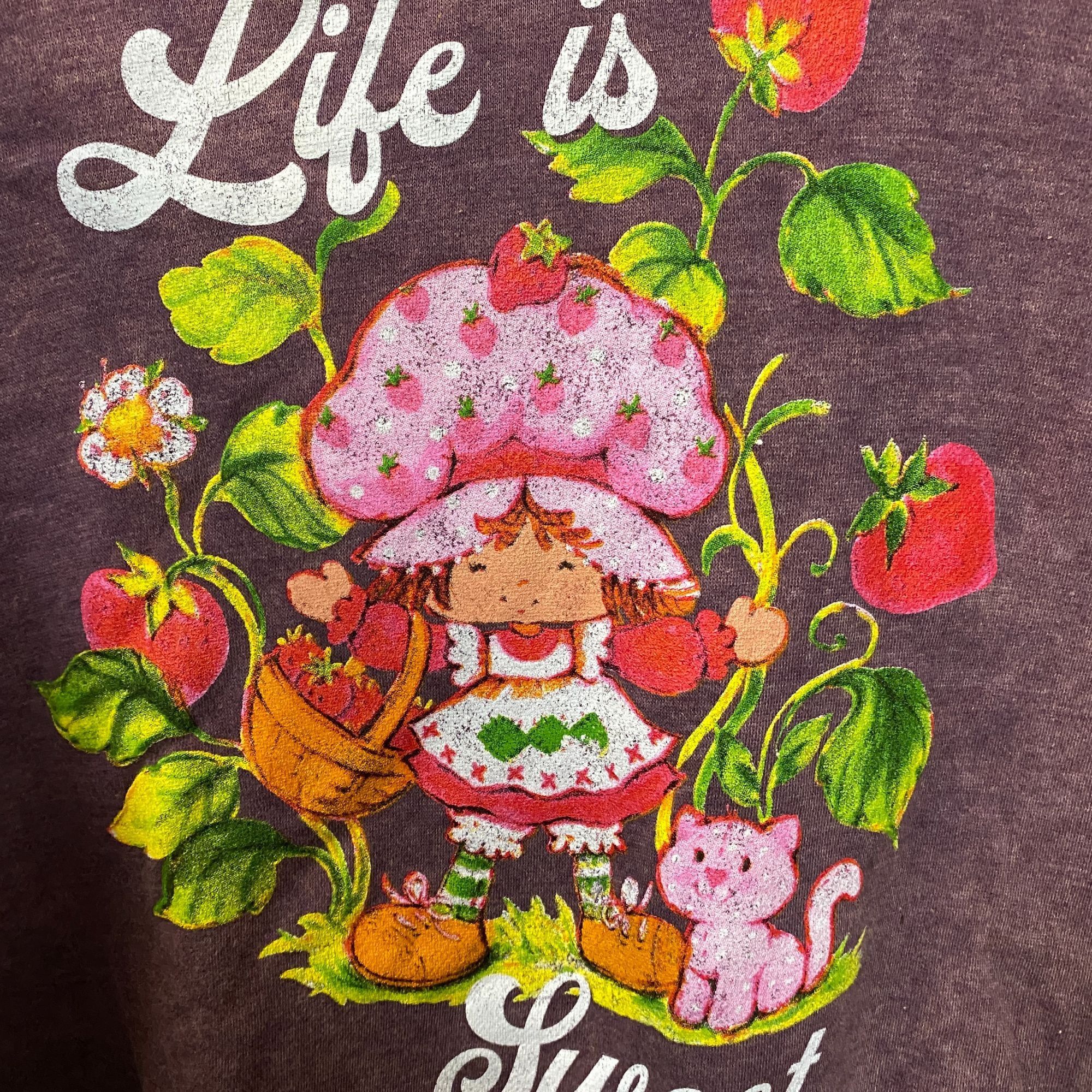 Strawberry Strawberry Shortcake Life is Sweet Slogan Hoodie size Medium Size US M / EU 48-50 / 2 - 2 Thumbnail