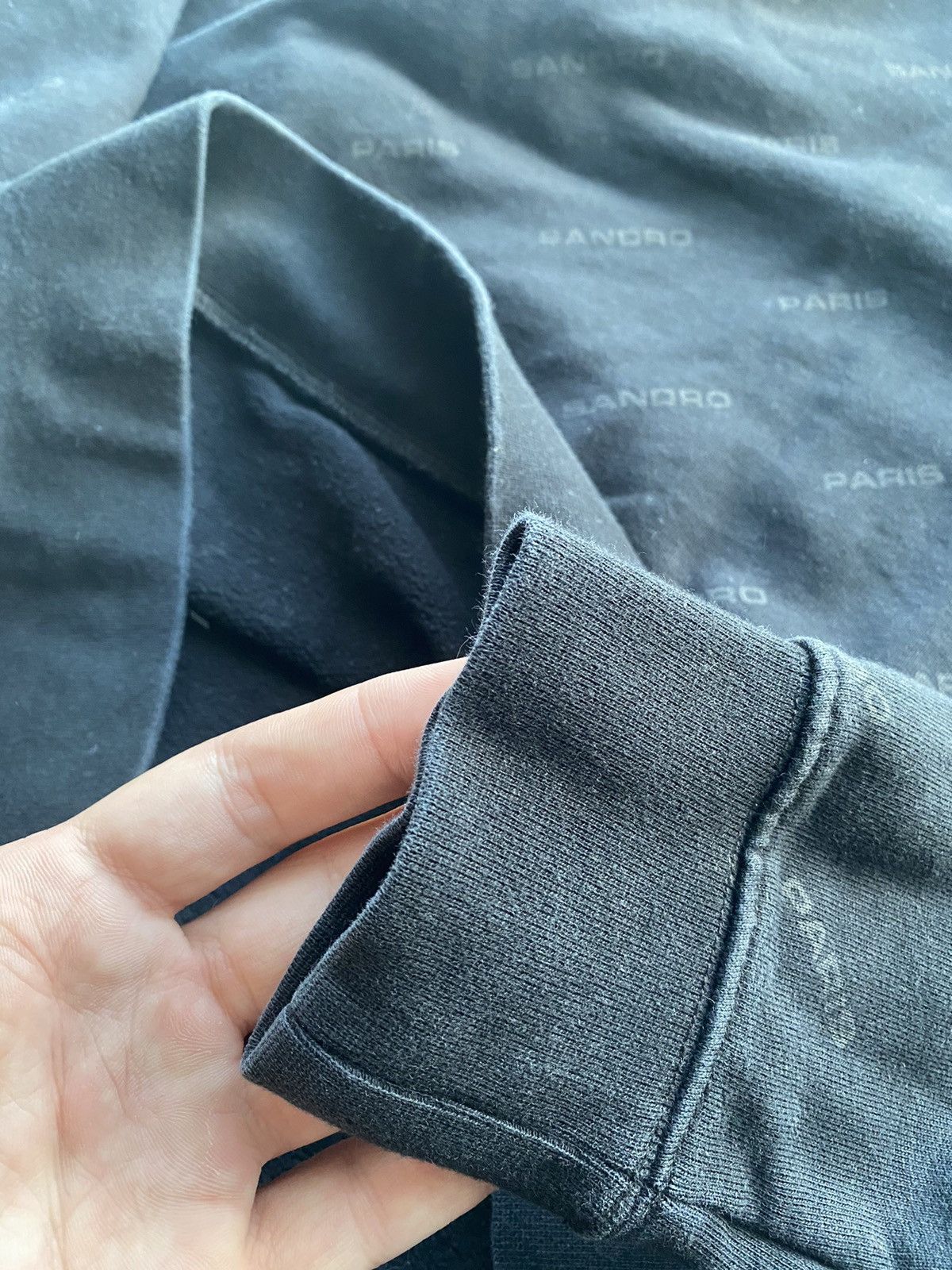 Designer × Sandro × Vintage Sandro Luxury Monogram Logo Black Mens Hoodie vintage Size US M / EU 48-50 / 2 - 7 Thumbnail