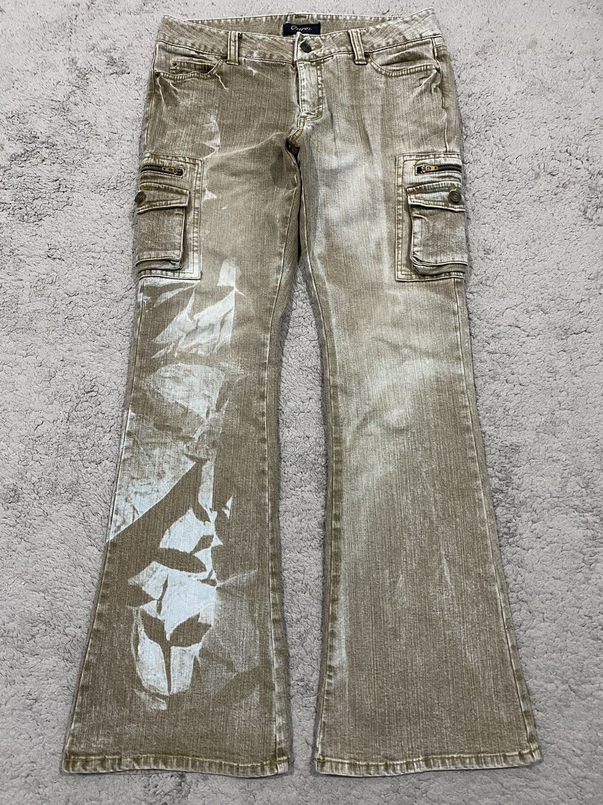 Japanese Brand Oririn Cargo Multipocket Flared Punk Style Jeans Denim Size US 31 - 2 Thumbnail