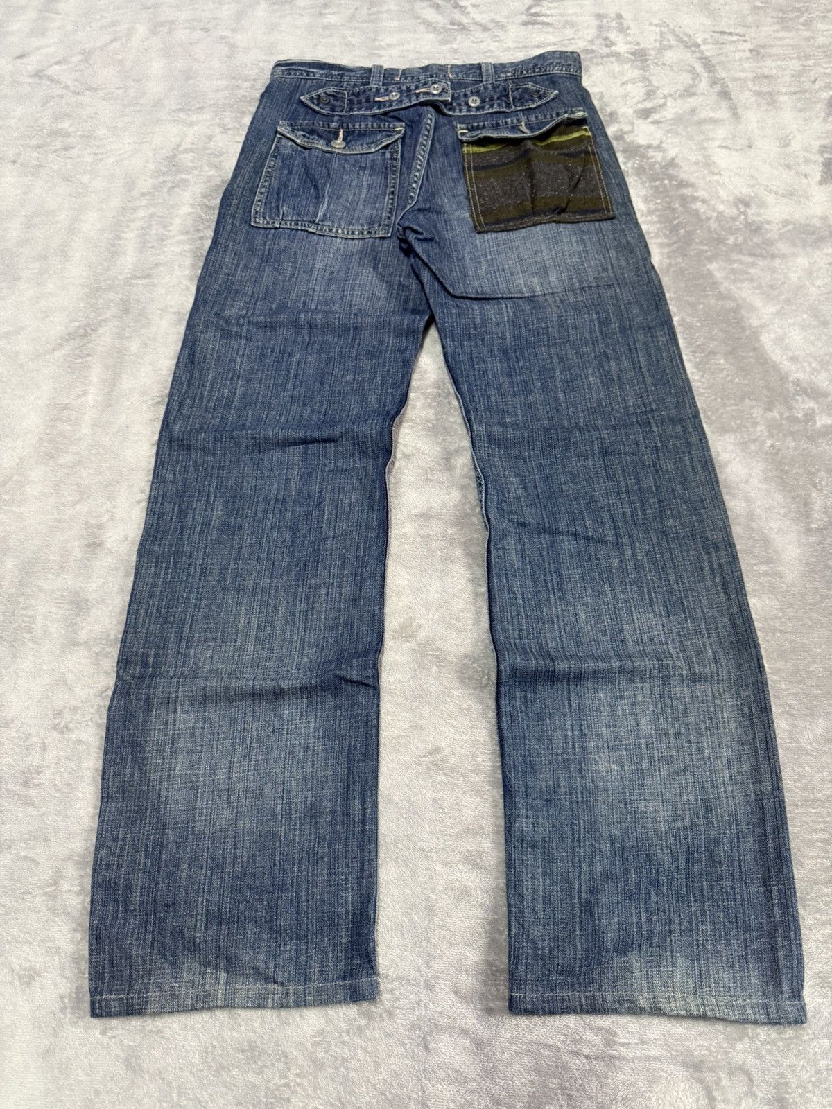 5351 POUR LES HOMMES × Japanese Brand × LOWBOX Antgauge Japan Split Wool Pocket Baker Jeans loose Pants Size US 30 / EU 46 - 2 Thumbnail
