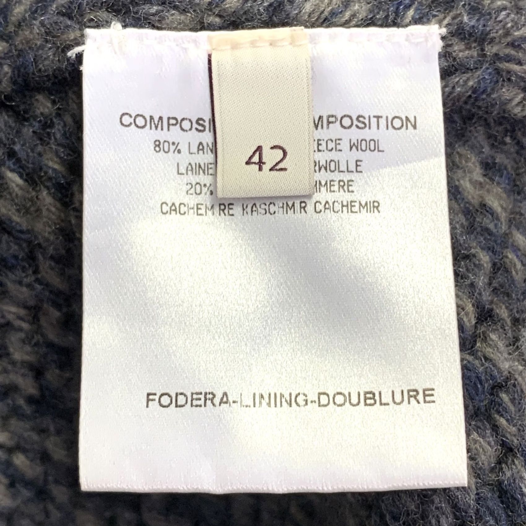 Stella McCartney STELLA McCARTNEY Knit Coat Wool Cashmere Grey Navy Melange L Size L / US 10 / IT 46 - 6 Thumbnail