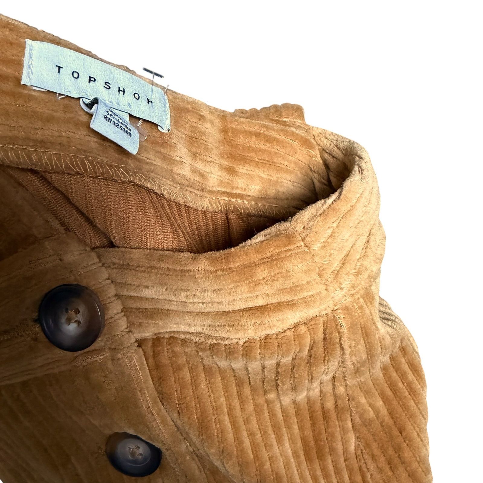 Topshop Topshop Womens US 4 Brown Corduroy Button Side Overall Dress Size S / US 4 / IT 40 - 5 Thumbnail