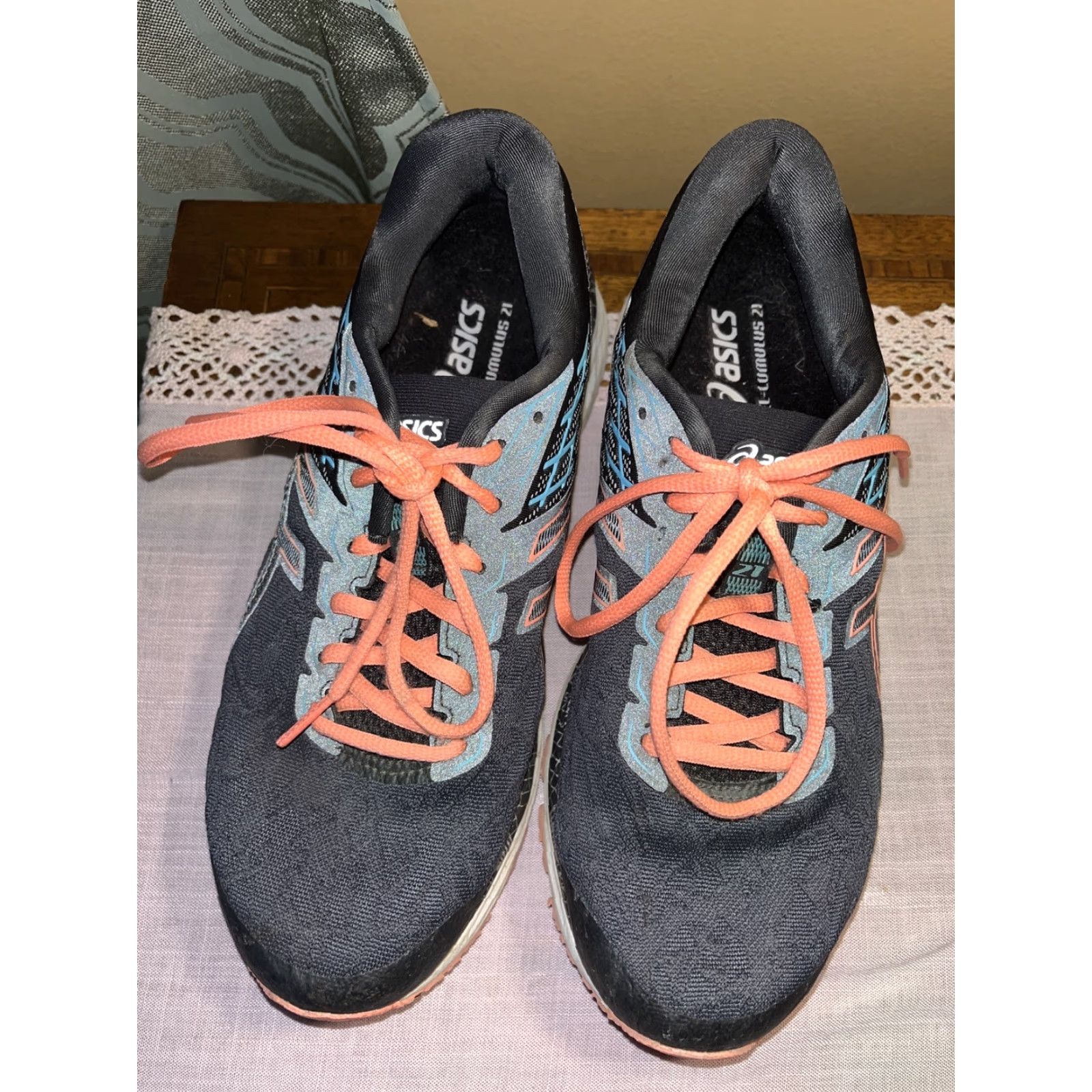 Asics ASICS GEL-Cumulus 21 Hyper Flash Black Women's Athletic Sneakers Size 8.5 Running Jogging Size US 8.5 / IT 38.5 - 2 Thumbnail