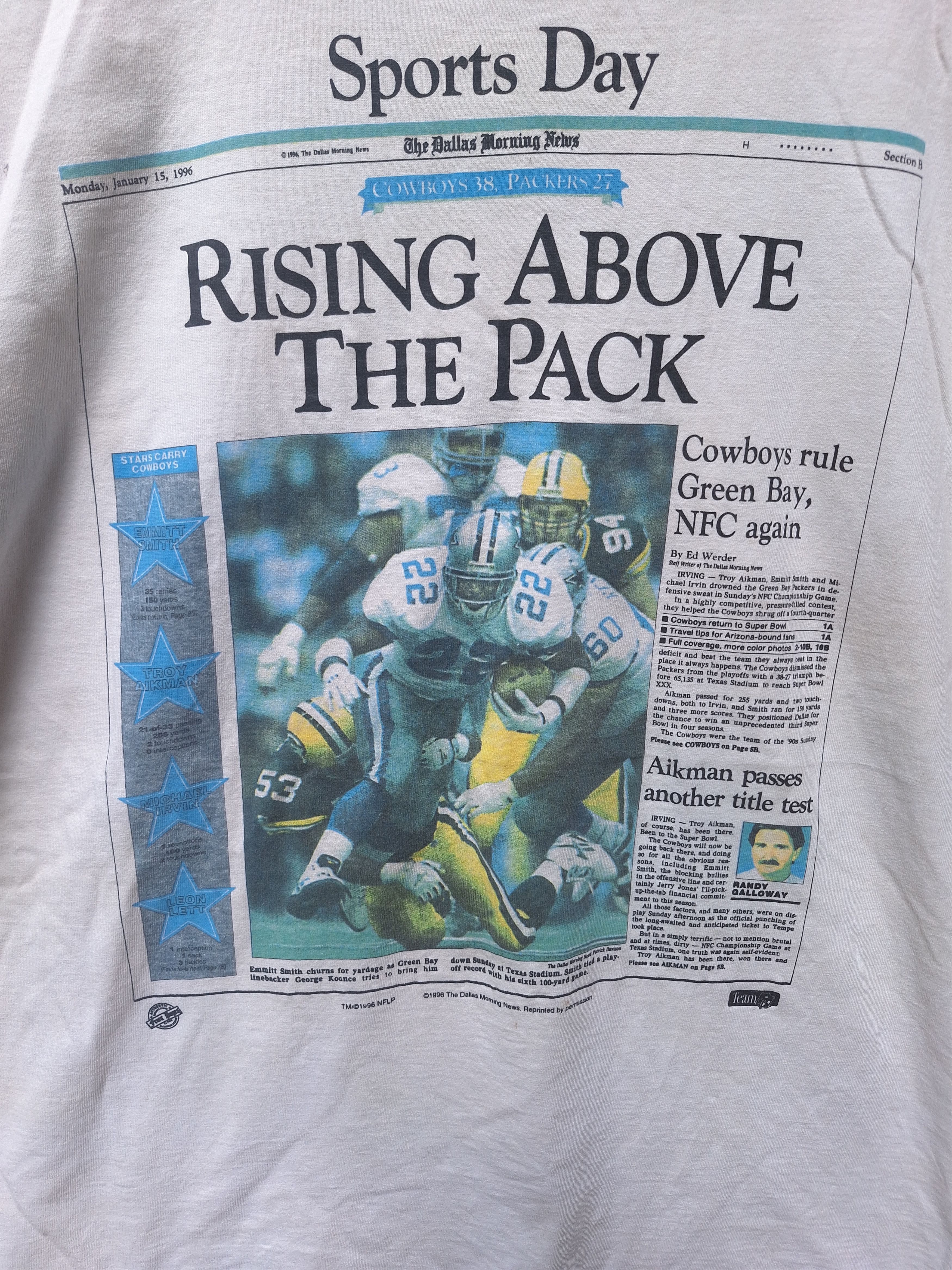 Band Tees × Vintage Dallas Cowboys newspaper print tee shirt Size US XL / EU 56 / 4 - 3 Thumbnail