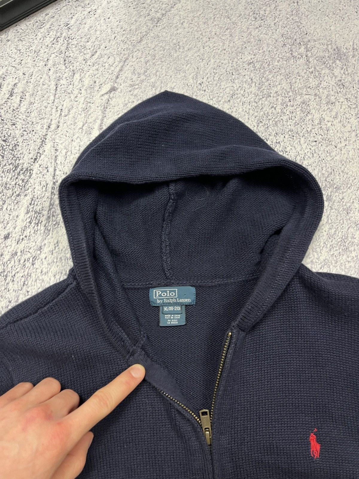 Polo Ralph Lauren × Ralph Lauren × Vintage Polo Ralph Lauren Vintage Knit Zip Up Hoodie Pony Y2K Hype Size US S / EU 44-46 / 1 - 6 Thumbnail
