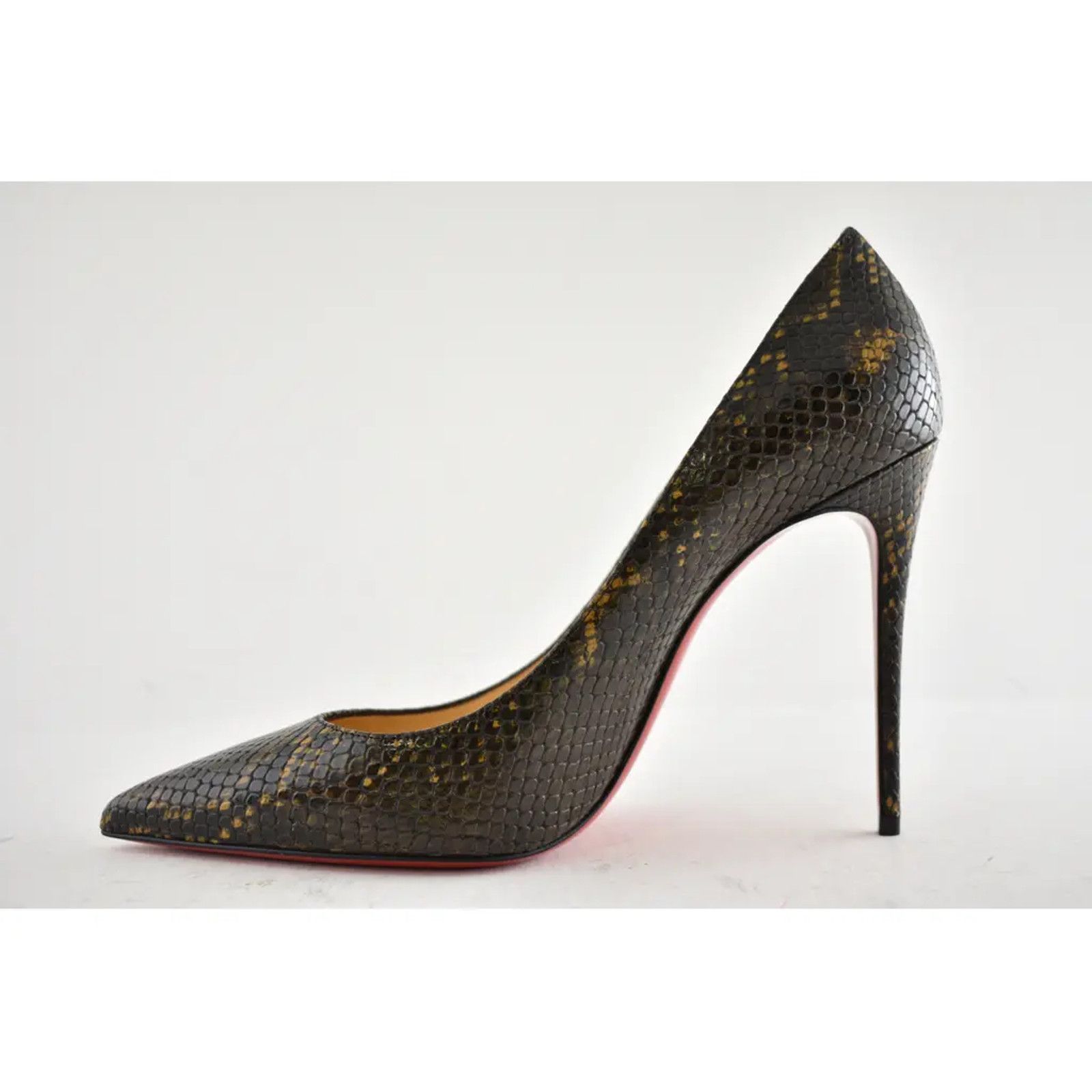 Christian Louboutin Kate 100 Calf Amazonia Dark Brown Pointed Toe Heel Pump 39 Size US 9 / IT 39 - 7 Thumbnail