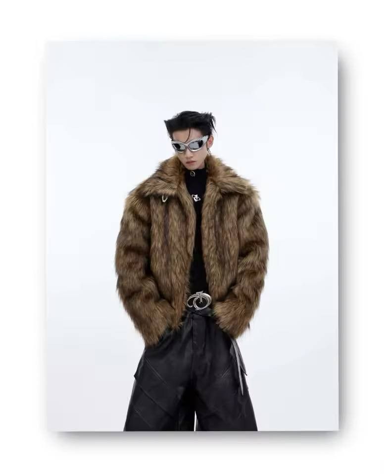 Soft fluffy faux fur coat
