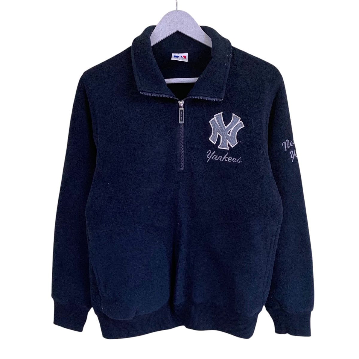 MLB × New York Yankees 💥MLB NY YANKEES FLEECE BIG LOGO HALFZIP SWEATER Size US L / EU 52-54 / 3 - 1 Thumbnail