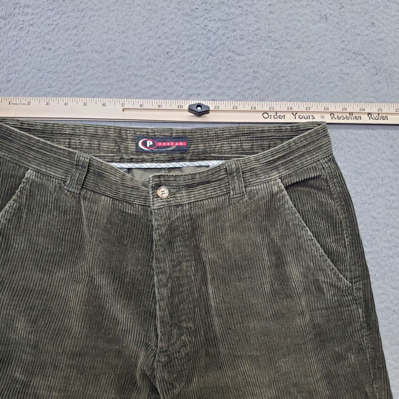 Vintage Prefab Mens 38 Green Corduroy Pants Regular Fit Belt Loop Straight Leg Shirt? Size US 38 / EU 54 - 5 Thumbnail