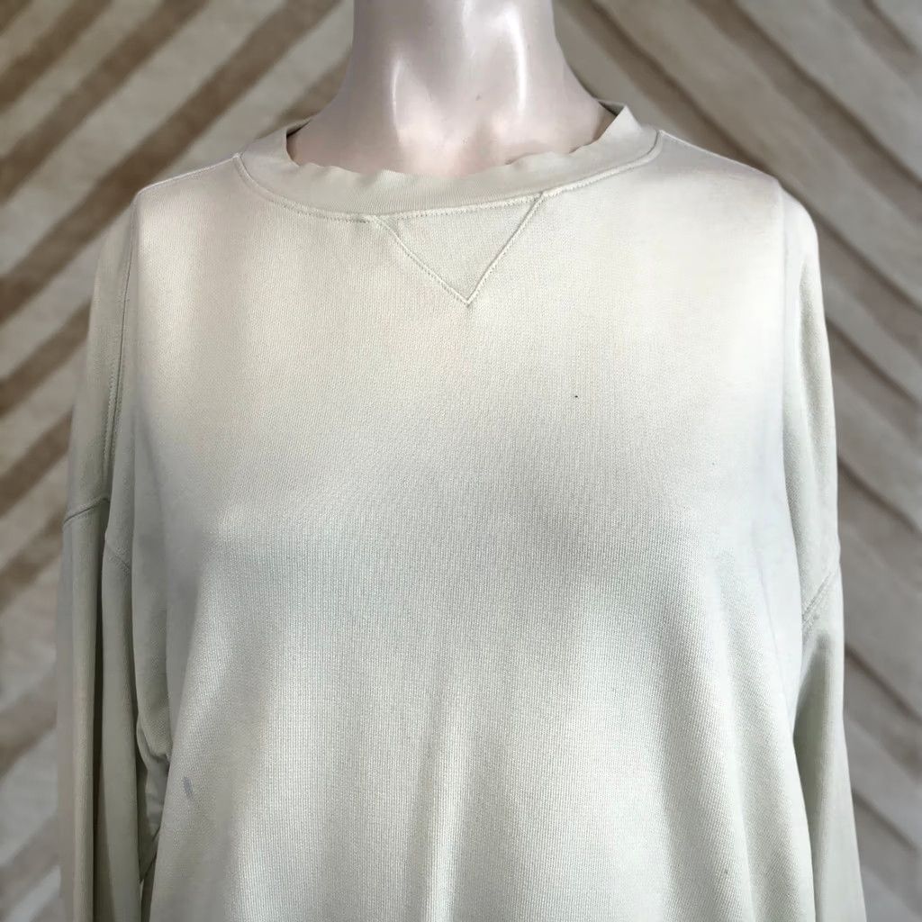 Vince Vince Womens Sweatshirt Crewneck Oversized Pale Sage Green Cotton French Terry S Size S / US 4 / IT 40 - 1 Thumbnail