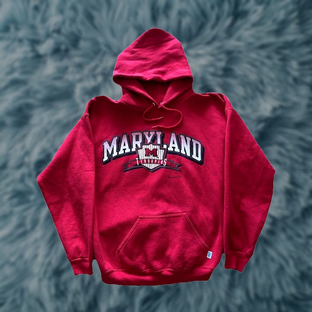 Tultex VINTAGE Tultex Maryland Terrapins Hoodie Size L Red Pullover Spellout USA 90s Men’s Size US L / EU 52-54 / 3 - 1 Thumbnail