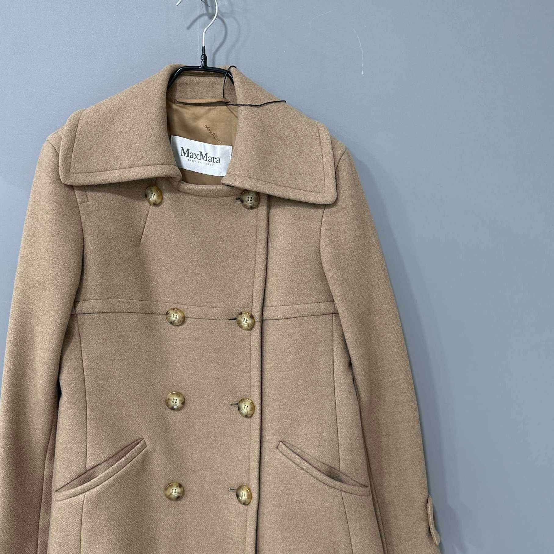 Max Mara Max Mara Wool Brown Coat S Women Size S / US 4 / IT 40 - 1 Thumbnail