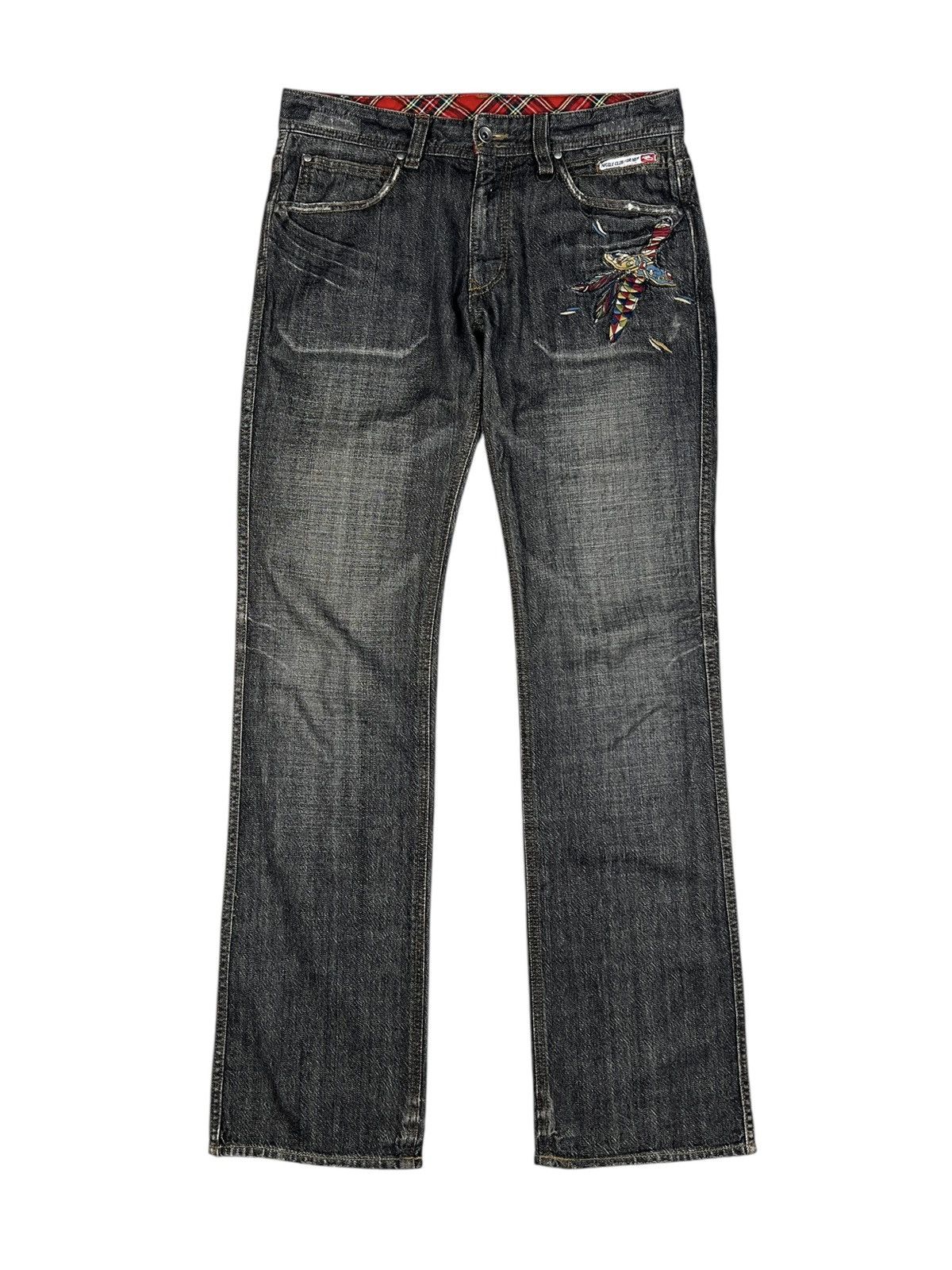 Japanese Brand × Nicole Club Nicole Club For Men Apache Skull Embroidery Flare Denim Size US 34 / EU 50 - 2 Thumbnail