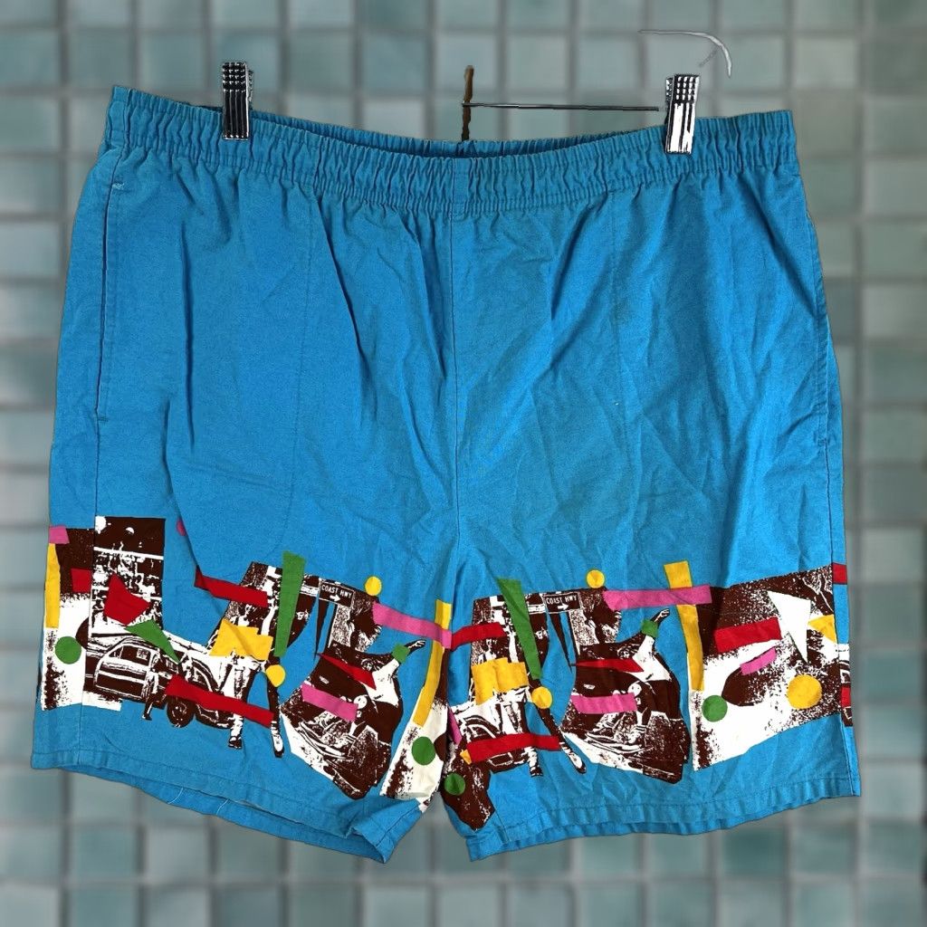 Vintage VINTAGE Weekends Beach Board Shorts Mens XL Blue Graphic 90s Chino Style USA Size US 36 / EU 52 - 1 Thumbnail