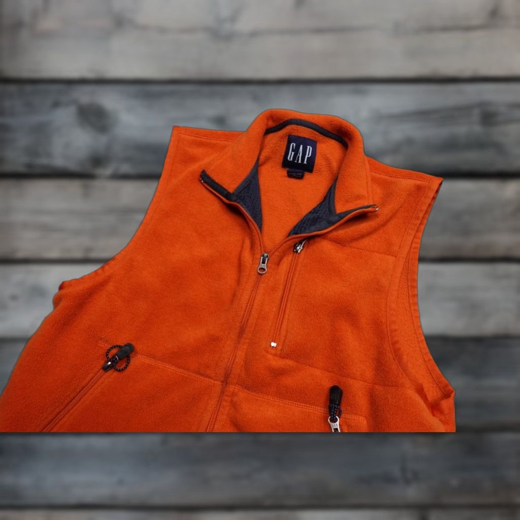 Gap Gap Vest Shirt Mens M Orange Full Zip Fleece Outdoor Hiking Vintage Style: Outdoor, Preppy, Ski Mens Size US M / EU 48-50 / 2 - 1 Thumbnail
