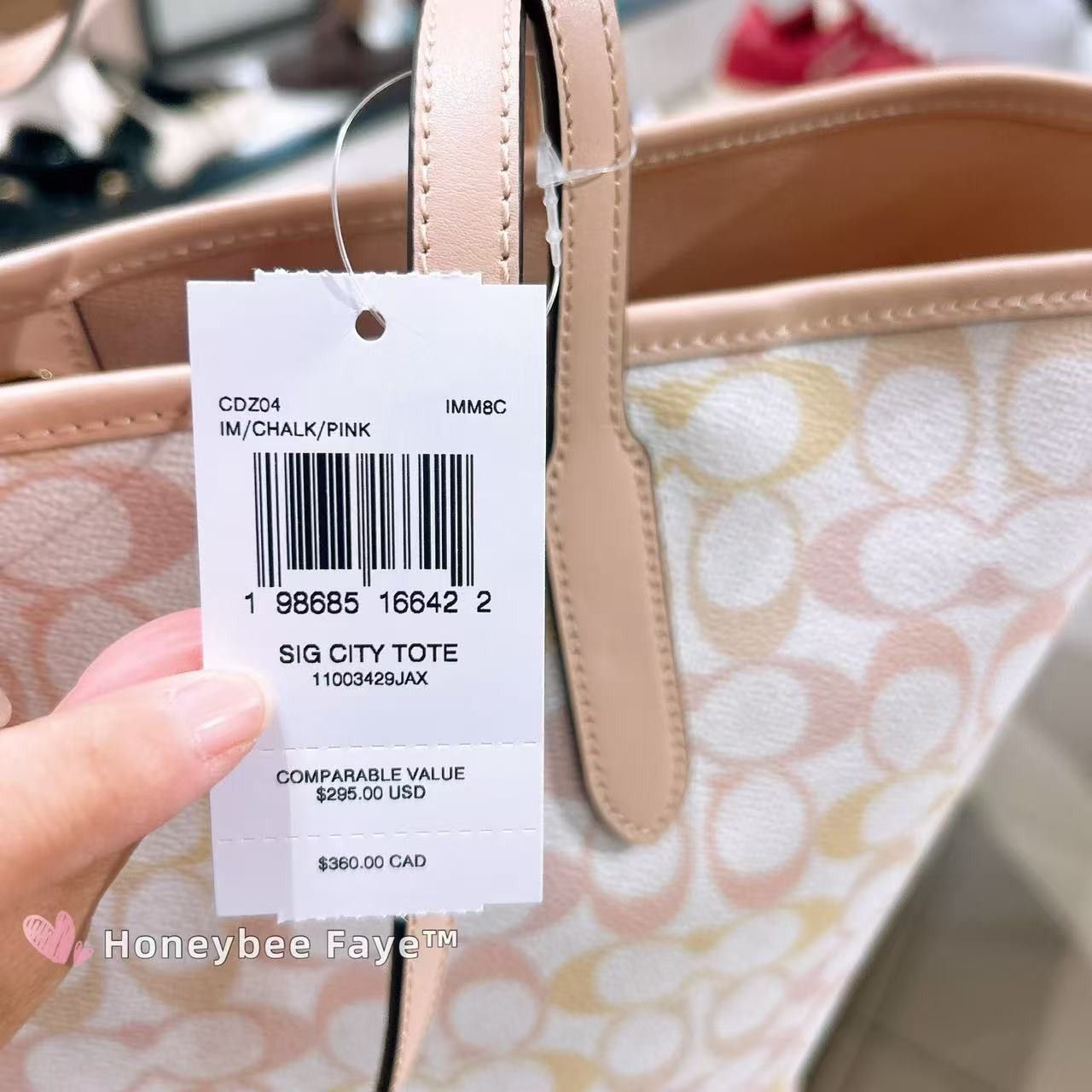 Coach NWT Coach City Tote Bag In Pretty Signature Canvas CDZ04 Size ONE SIZE - 6 Thumbnail