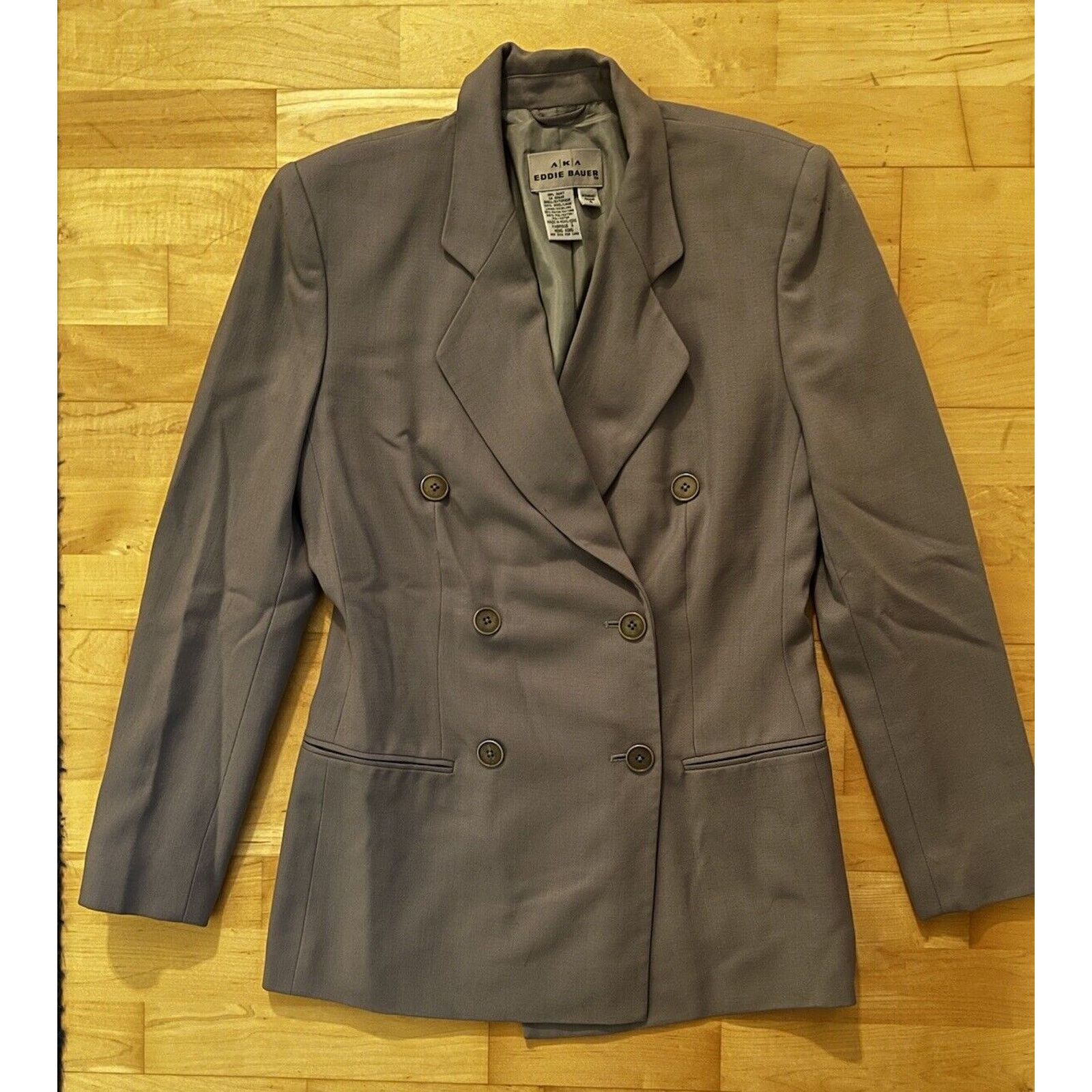 Eddie Bauer VTG Eddie Bauer Wool Double Breasted Blazer Jacket Grey 4 Size S / US 4 / IT 40 - 1 Thumbnail