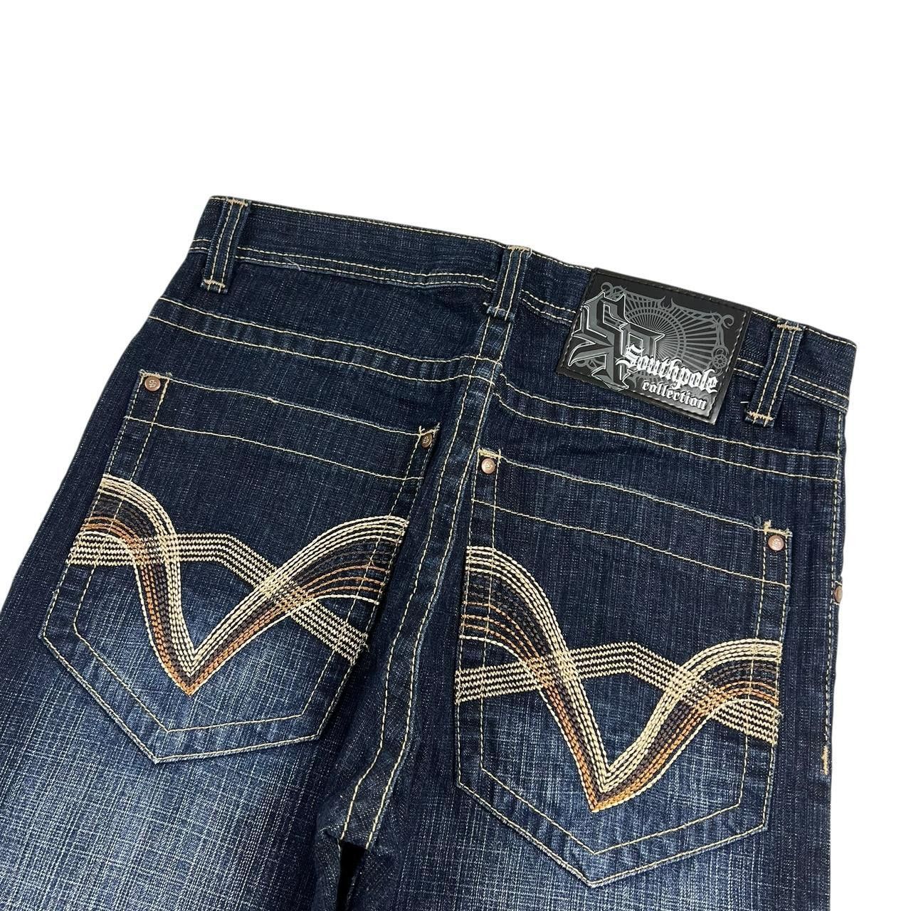Southpole Vintage Navy Southpole Embroidered Jeans - Waist: 34” Size US 34 / EU 50 - 3 Thumbnail