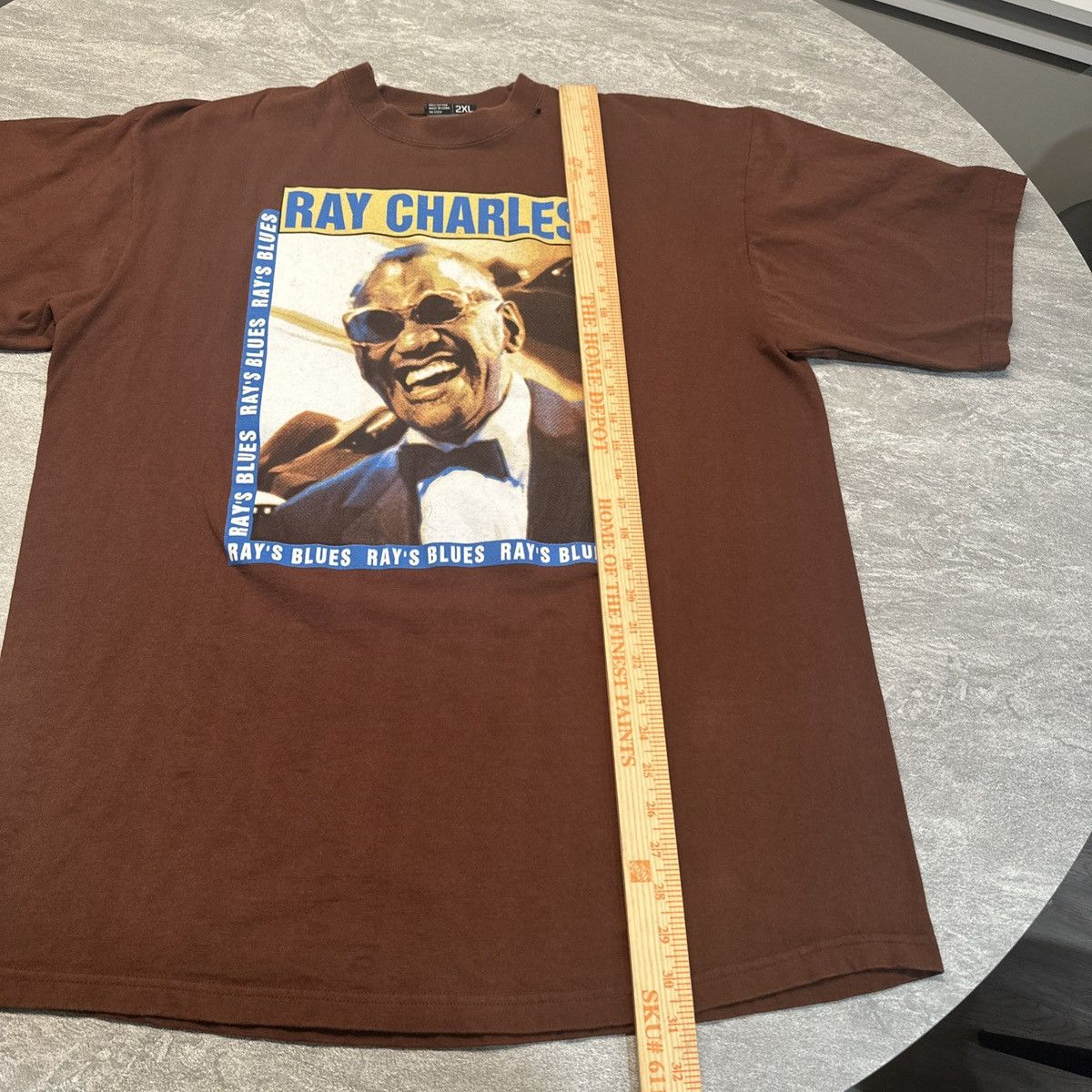 Rap Tees × Vintage Vintage Y2K Ray Charles Blue Portrait Rap Style Shirt 2XL Size US XXL / EU 58 / 5 - 8 Thumbnail