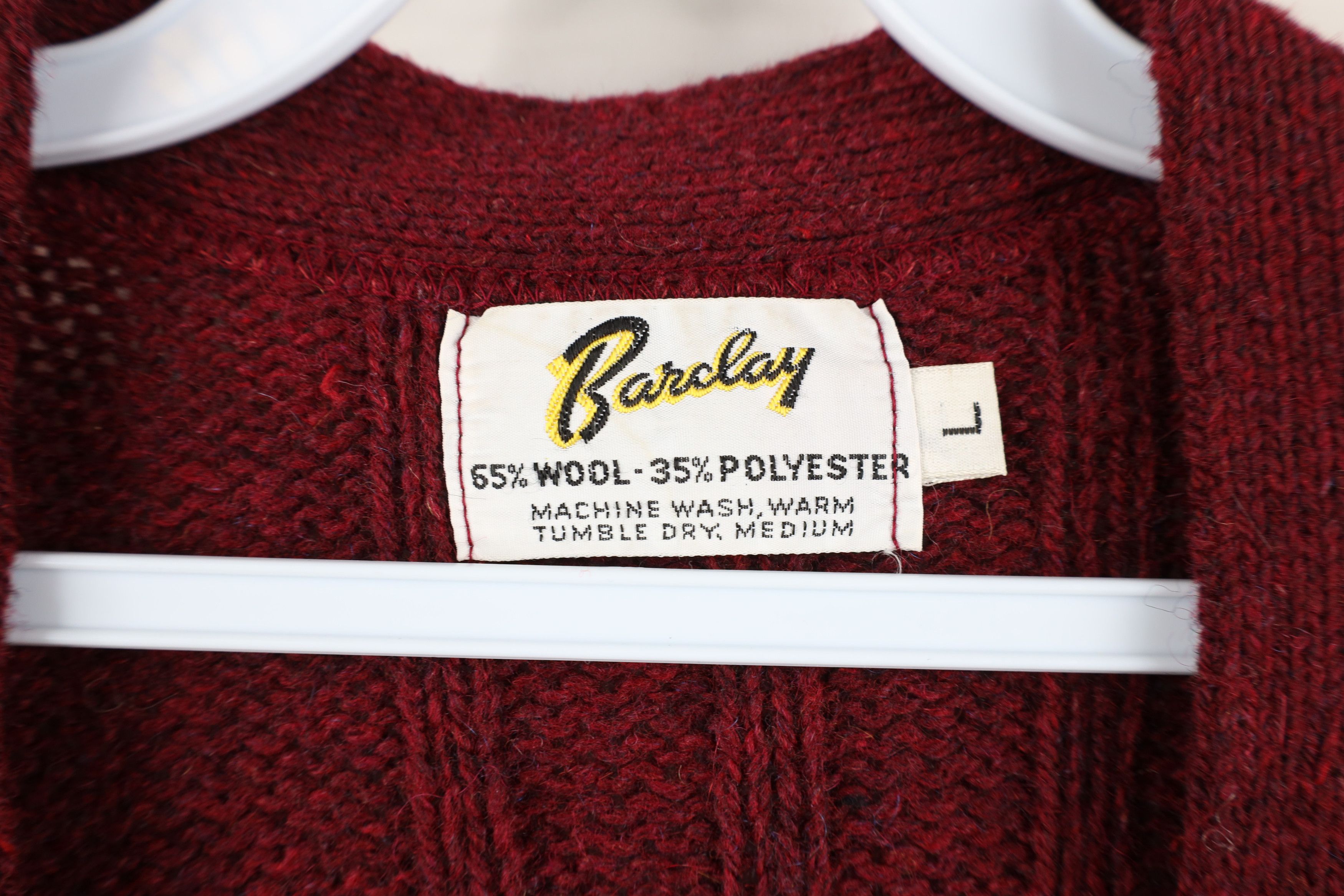 Vintage Vintage 60s Streetwear Ribbed Knit Cardigan Sweater Red USA Size US L / EU 52-54 / 3 - 7 Thumbnail