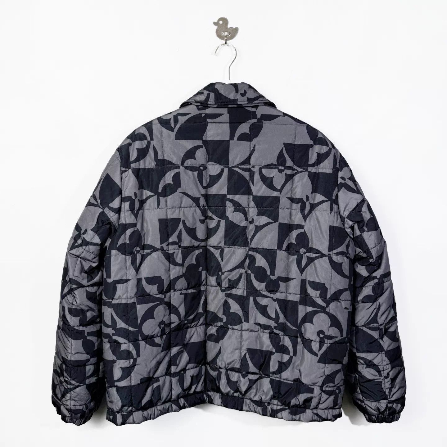 Louis Vuitton LV Gray Geometric All Over Print Down Jacket Size US L / EU 52-54 / 3 - 2 Thumbnail
